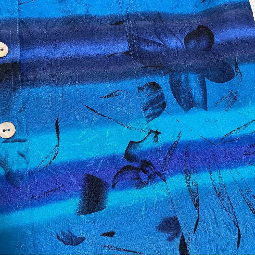 Chicos Chico's Silk Blue Long Sleeve Shirt Size 3 US XL Size XL / US 12-14 / IT 48-50 - 8 Thumbnail