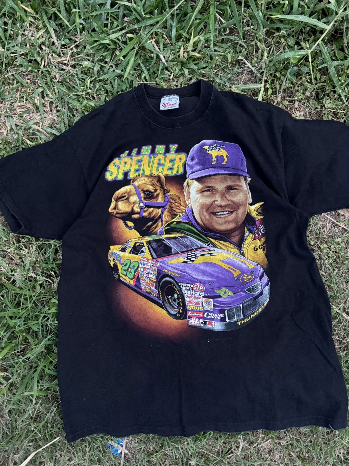 Camel × NASCAR Vintage 90s NASCAR T-Shirt Camel Racing Jimmy Spencer Size US XL / EU 56 / 4 - 3 Thumbnail