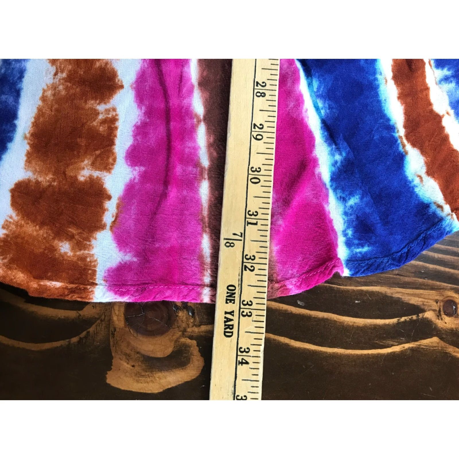 Vintage India Boutique Tank Top Women's One Size Blue Pink Brown White Tie Dye Sleeveless Scoop Neck Casual Regular Size ONE SIZE - 4 Thumbnail