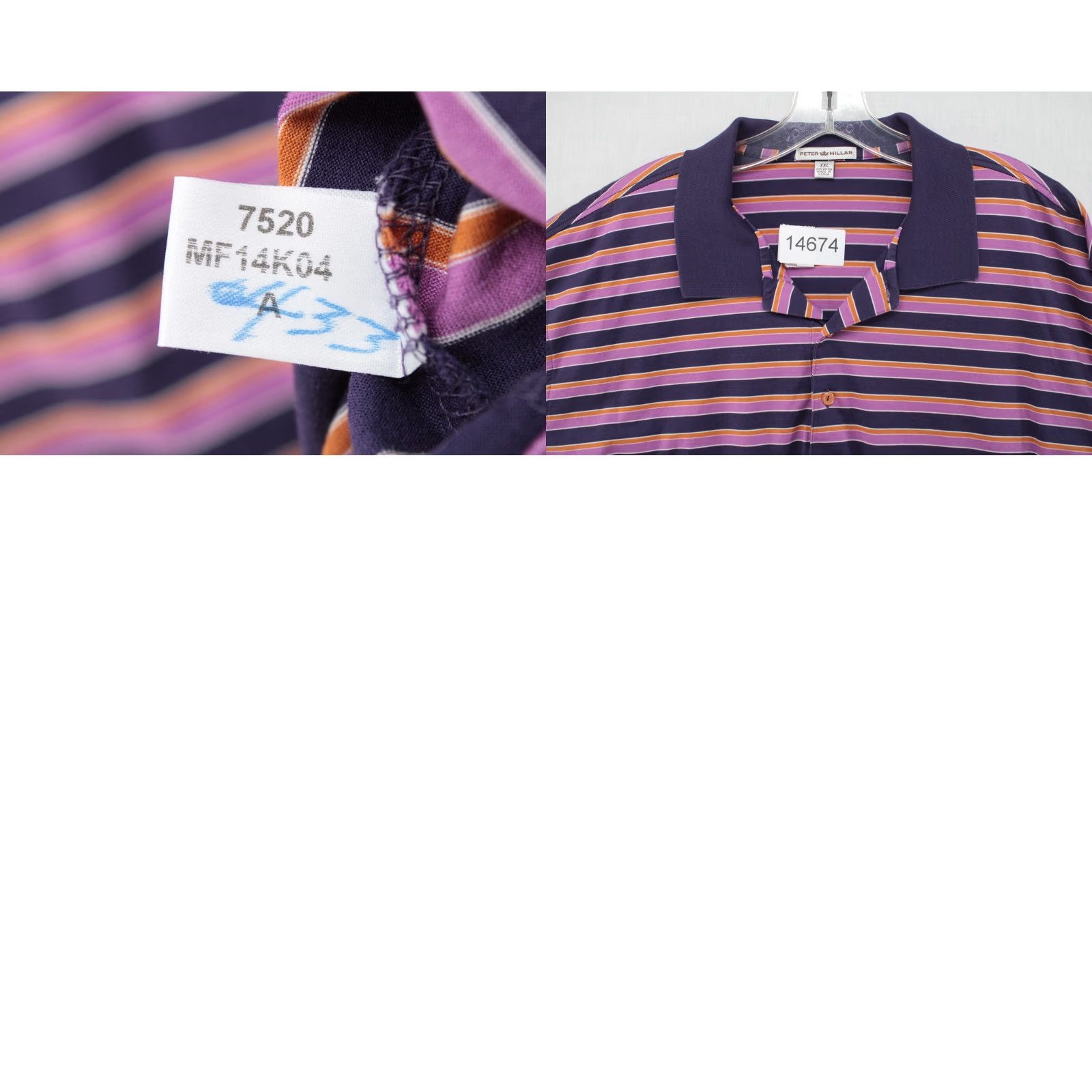 Peter Millar VINTAGE Peter Millar Polo Shirt Men's 2XL Purple Stripe Polo Shirt Men Purple Stripe 100% Cotton Preppy Golf Size US XXL / EU 58 / 5 - 8 Thumbnail