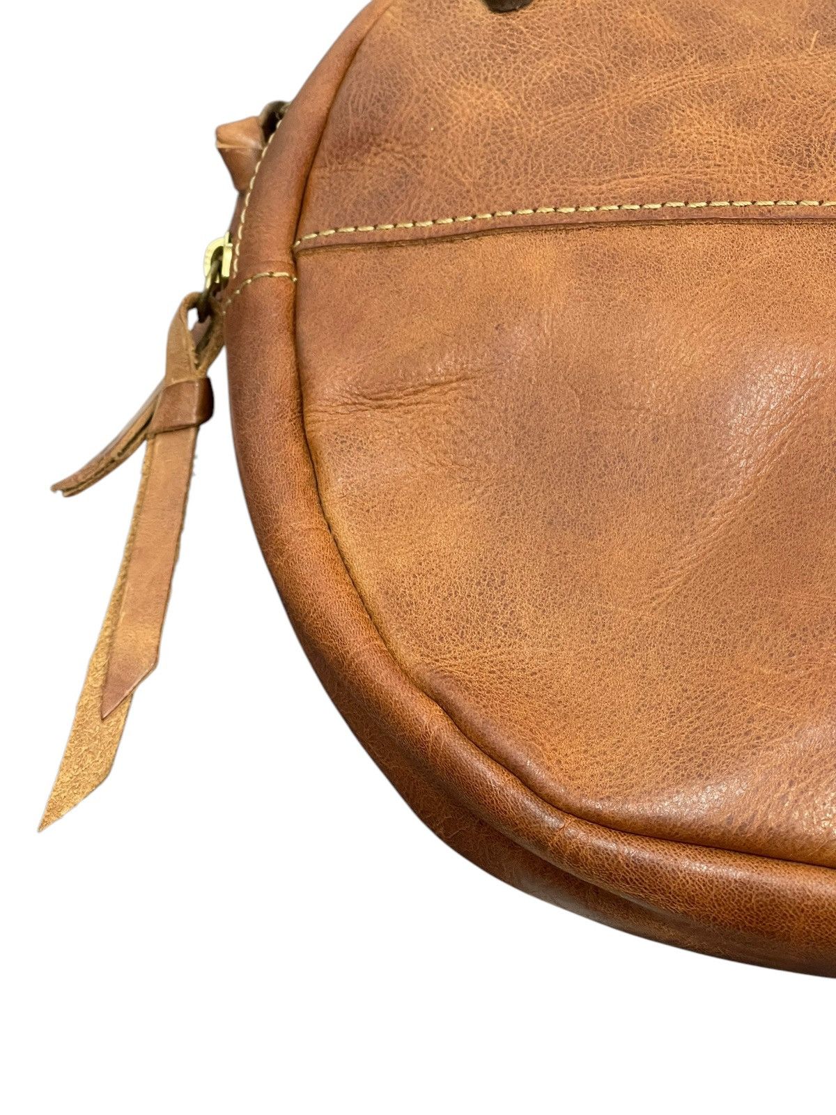 Comme des Garcons × Stussy Full Leather Patina Ain Soph Circle Hand Bag 1🟩2 Size ONE SIZE - 5 Thumbnail