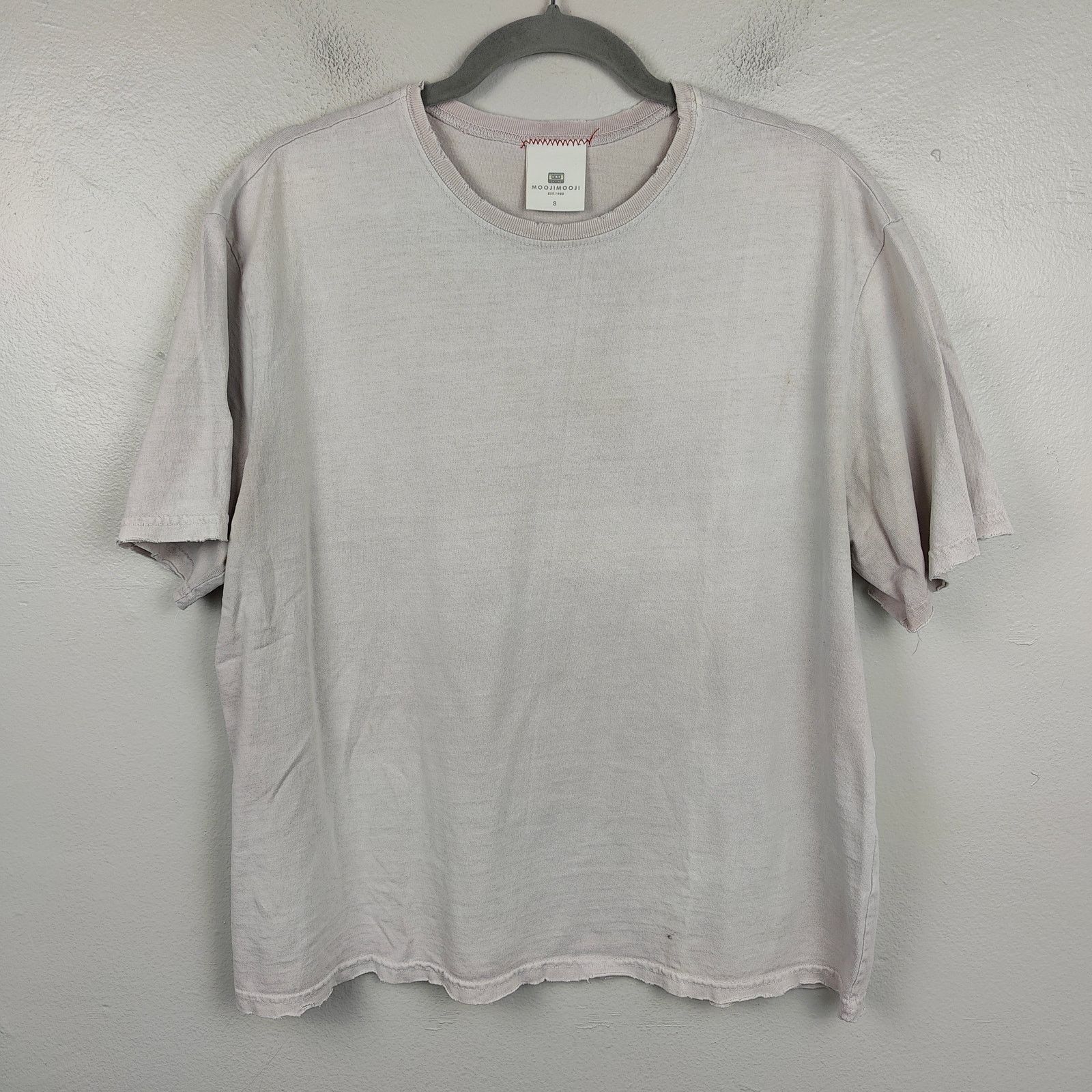 MOOJIMOOJIUS MoojiMooji Aged Boxy T-Shirt Size Small Off-White Pale Pink Size US S / EU 44-46 / 1 - 1 Thumbnail