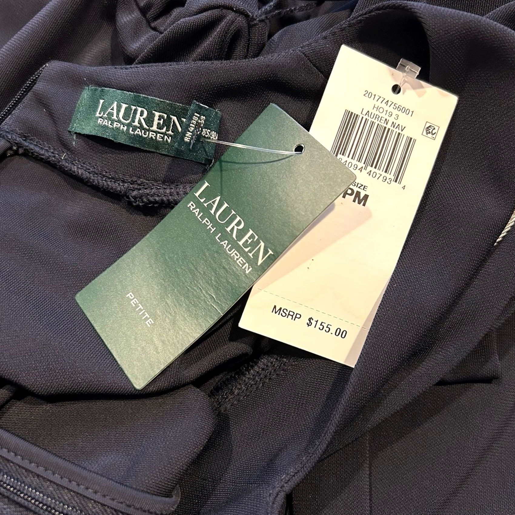 Ralph Lauren Ralph Lauren Navy Blue Knit Jumpsuit One-Piece V-Neck Zip Closure Pockets Leggings Included Regular Size M Women Size 32" / US 10 / IT 46 - 8 Thumbnail