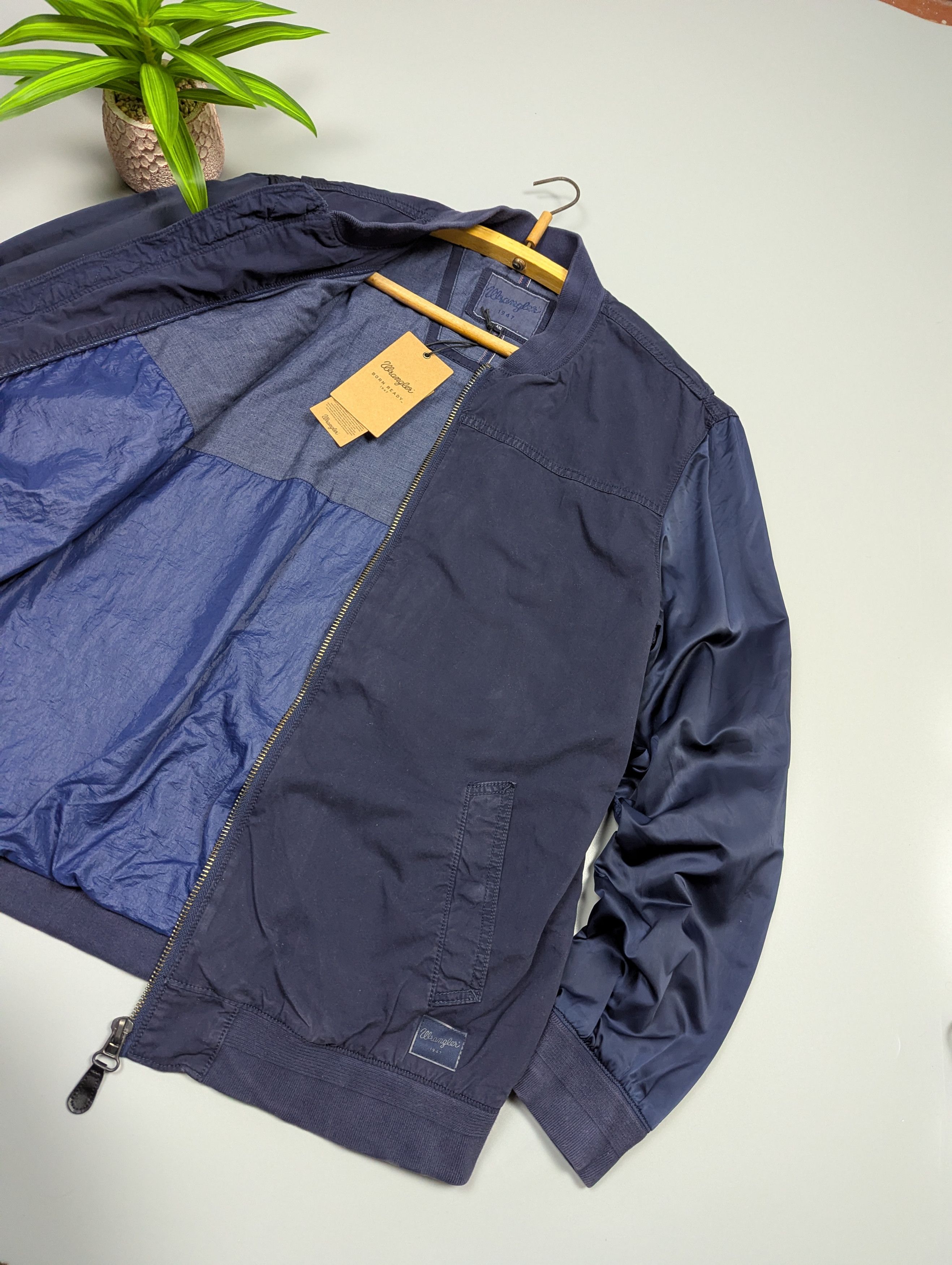 Wrangler Wrangler Vintage Style Navy Bomber Jacket Lightweight Cotton Size US XXL / EU 58 / 5 - 9 Thumbnail
