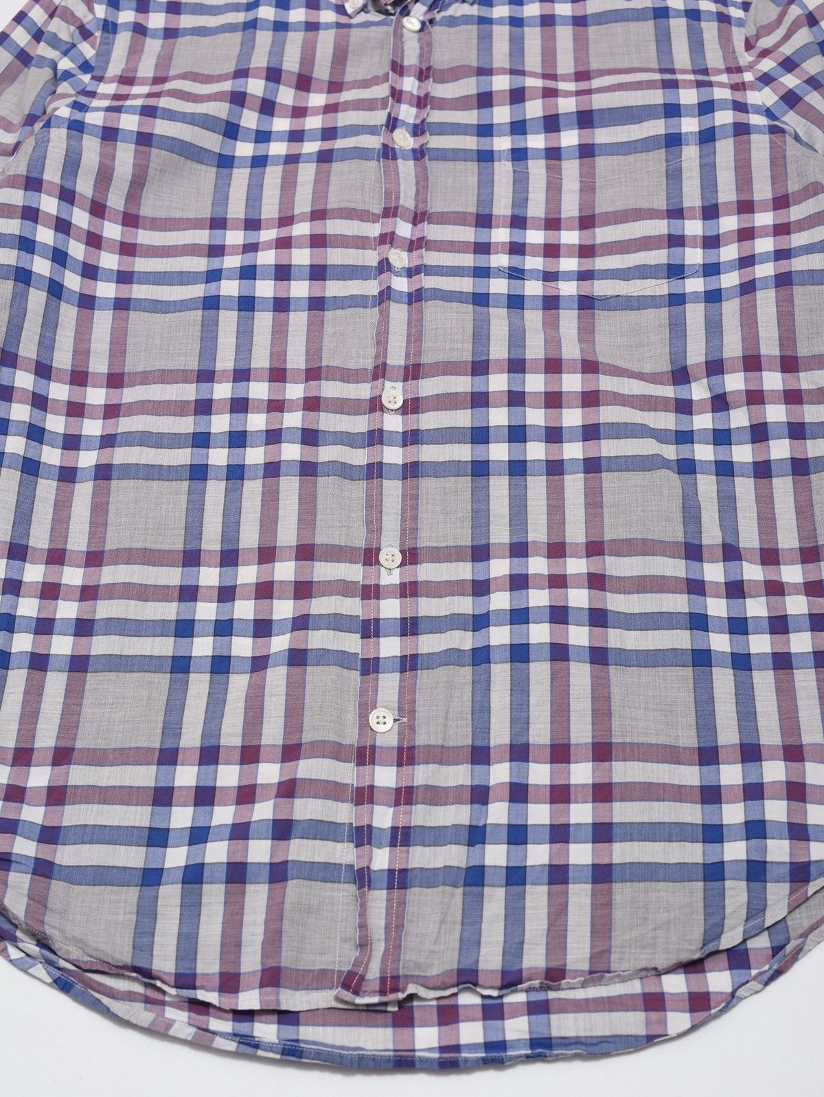 Acne Studios Acne Studios Straight Check AW10 Cotton Plaid Shirt Purple Size US M / EU 48-50 / 2 - 6 Thumbnail