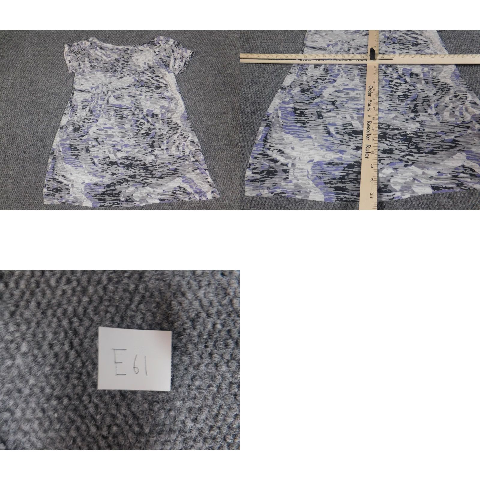 Bcbgmaxazria BCBGMAXAZRIA Blouse M Regular Women Gray Crew Neck Short Sleeve Pullover Geometric Stretch Button Basic Casual Size M / US 6-8 / IT 42-44 - 8 Thumbnail