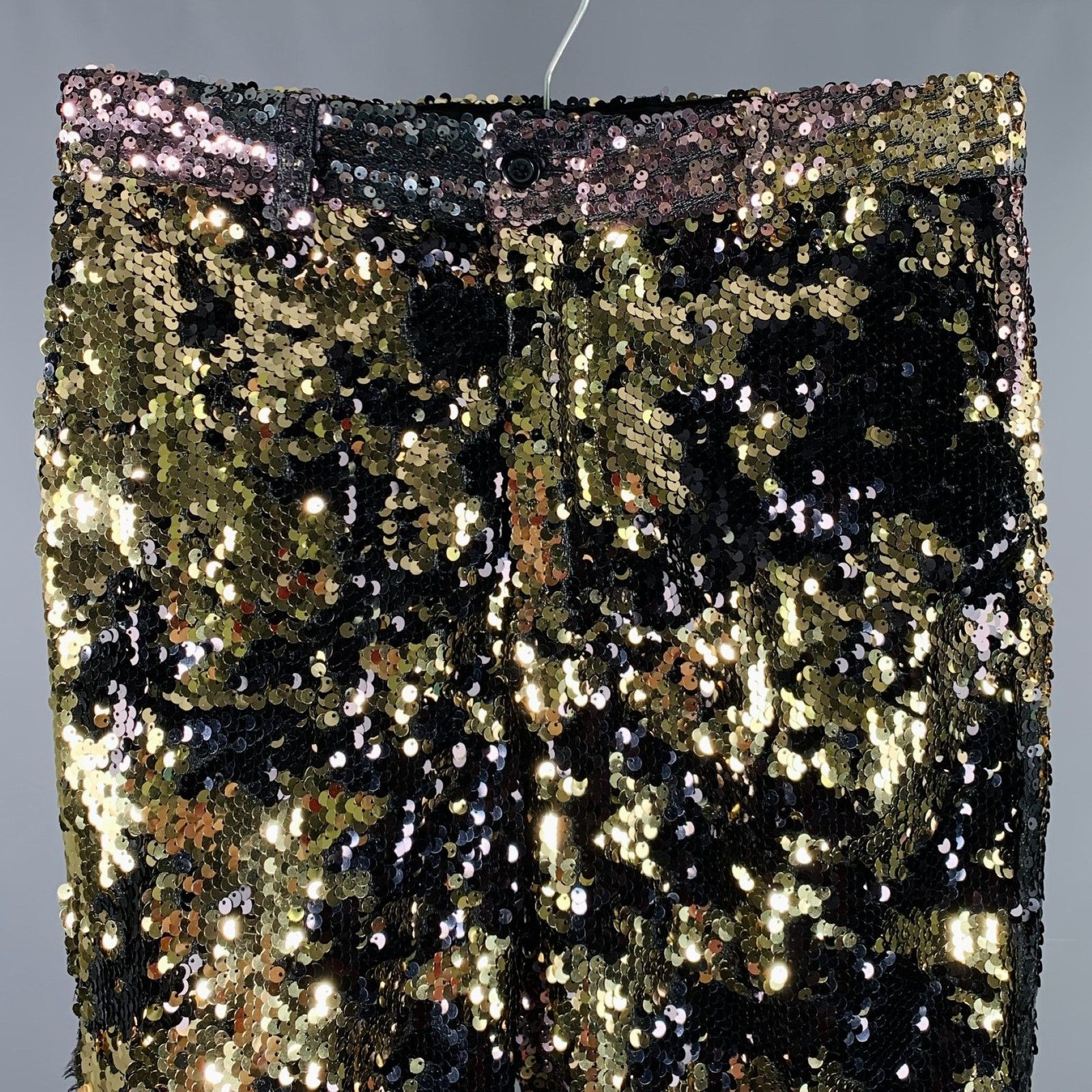 Other Size 30 Silver Gold Sequined Polyester Jean Cut Dress Pants Size US 30 / EU 46 - 2 Thumbnail