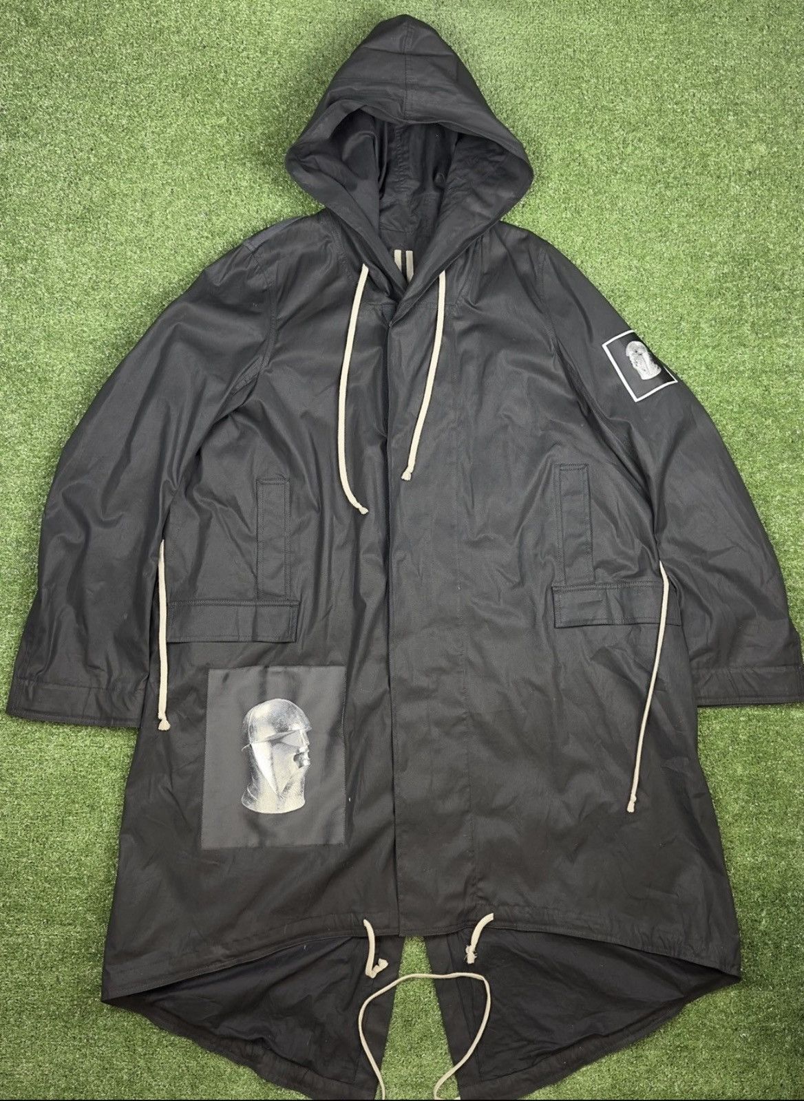 Rick Owens Drkshdw Rick Owens Drkshdw Appliqué Fishtail Parka Zip Jacket Hooded Size US XL / EU 56 / 4 - 1 Thumbnail