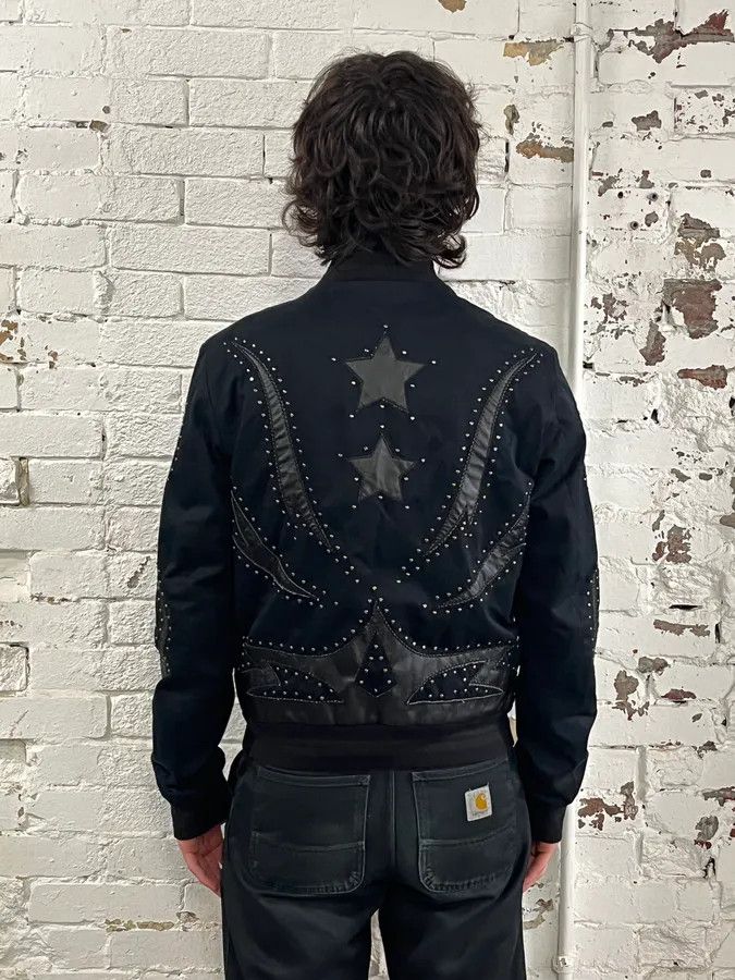 Just Cavalli 2010s Cavalli Black Studded Star Bomber Jacket Size US M / EU 48-50 / 2 - 3 Thumbnail