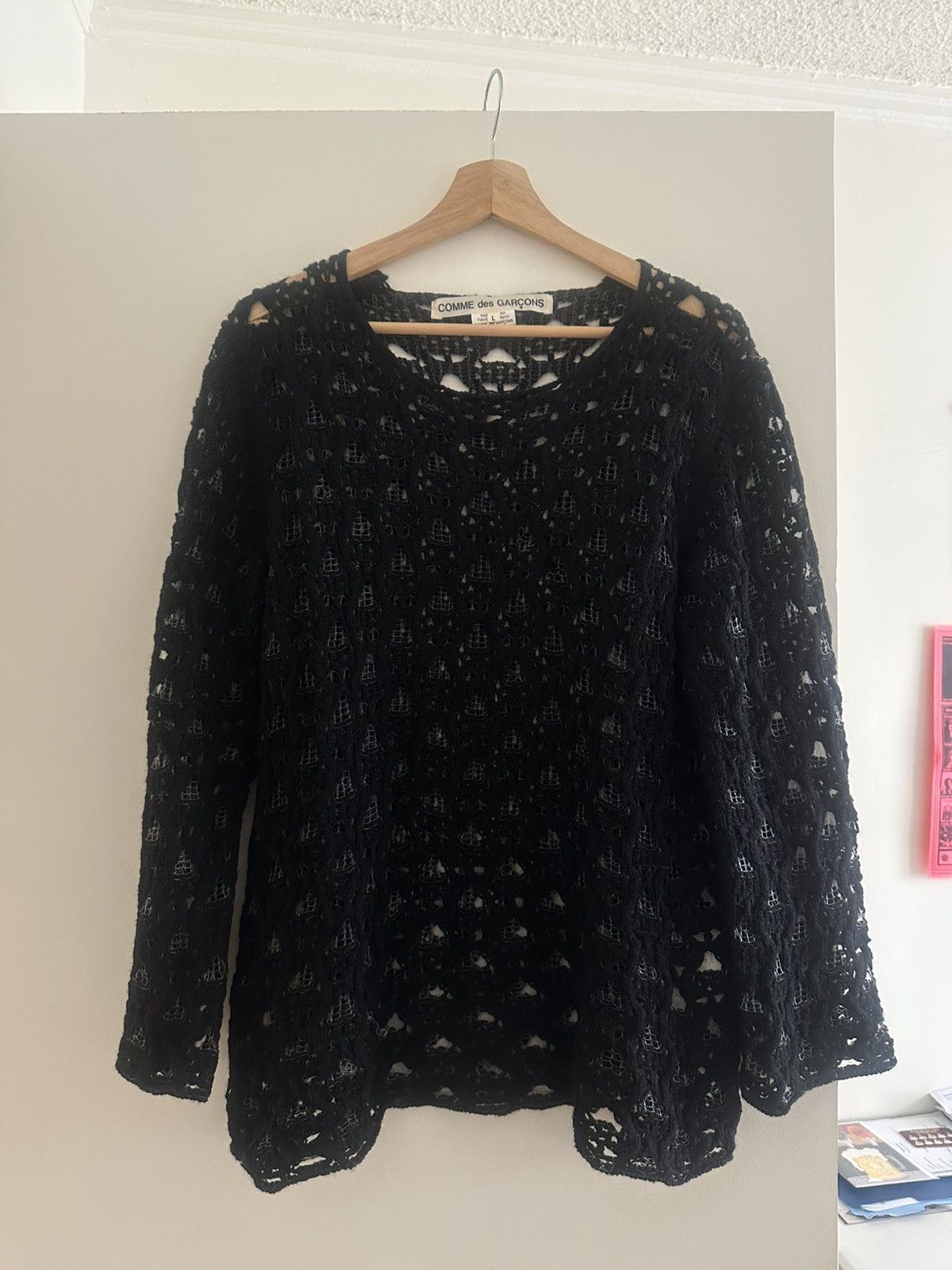 Comme des Garcons Black CDG Semi-Sheer Knit Sweater Size L / US 10 / IT 46 - 1 Thumbnail