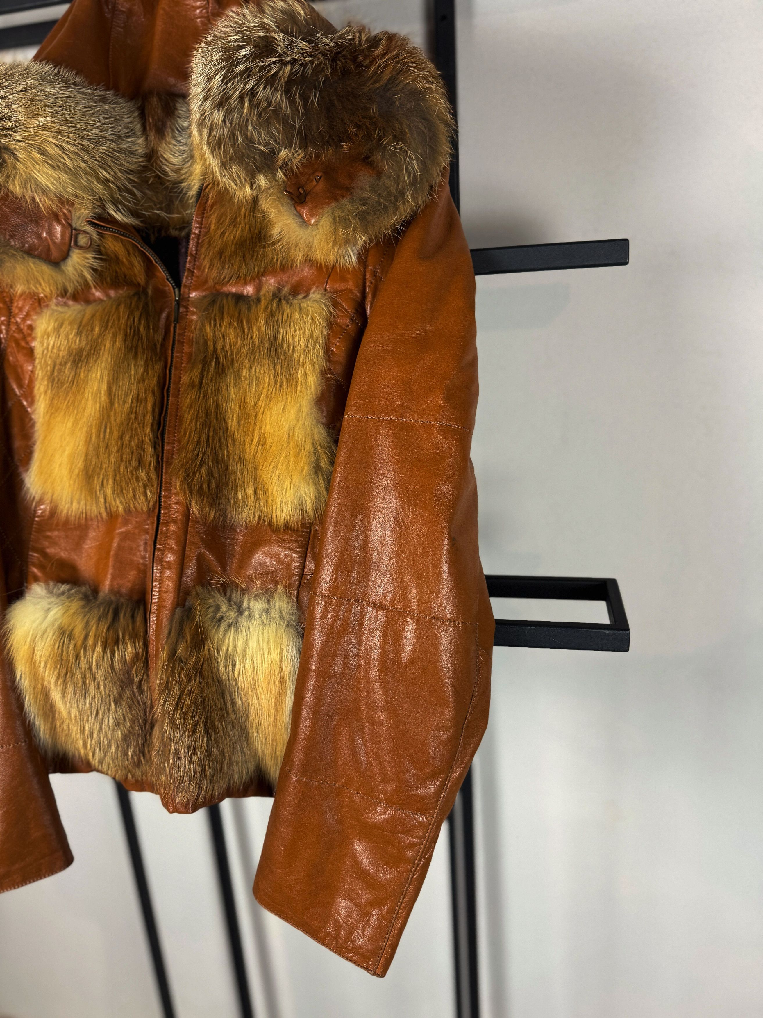Issey Miyake Brown Leather Jacket Fur Panel Trim Hooded Y2K Vintage Rare Size US S / EU 44-46 / 1 - 4 Thumbnail
