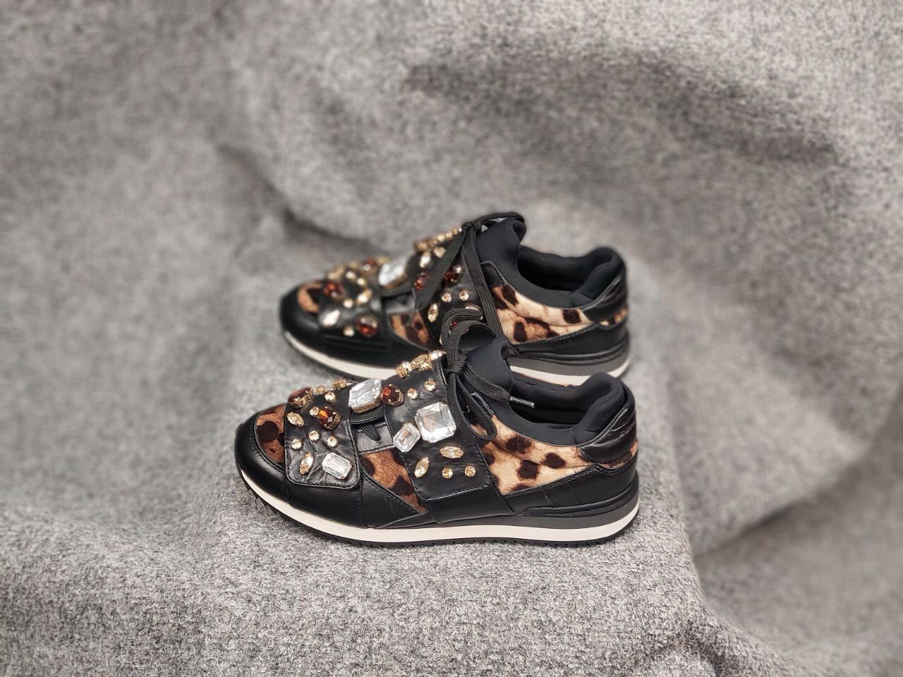 Dolce & Gabbana Dolce & Gabbana Leopard pattern stones velutto Sneakers Size US 9.5 / IT 39.5 - 6 Thumbnail
