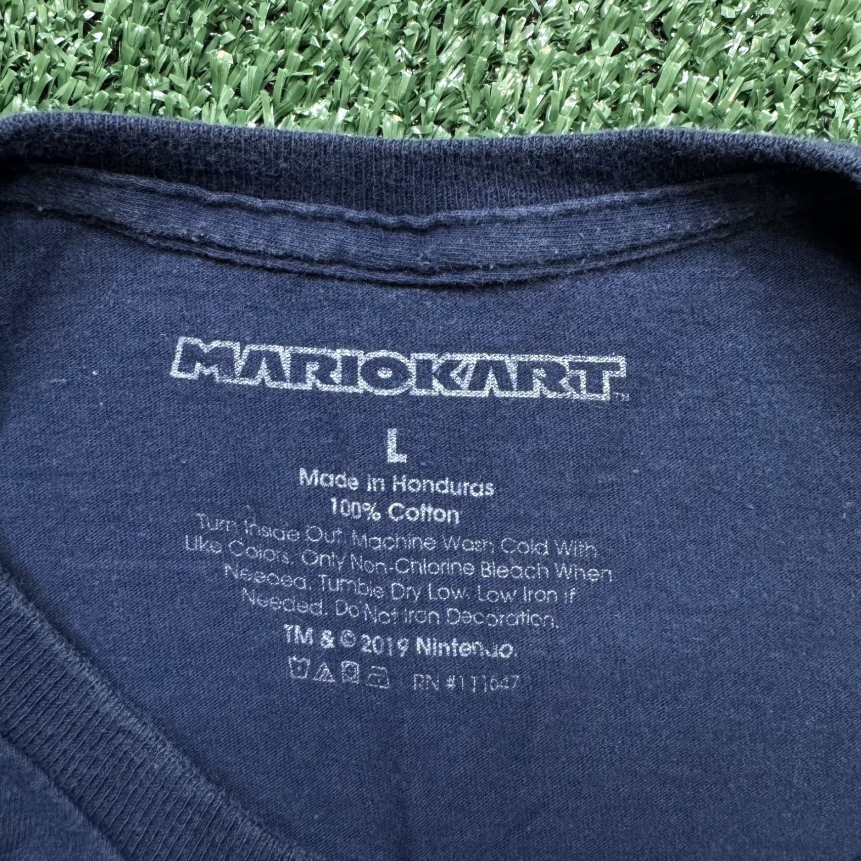 Nintendo Mario Kart Graphic T Shirt Men's L Blue 90s Retro Video Game Nintendo Tee Long Sleeve Bowser Luigi Wario Shirt Mens Size US L / EU 52-54 / 3 - 7 Thumbnail