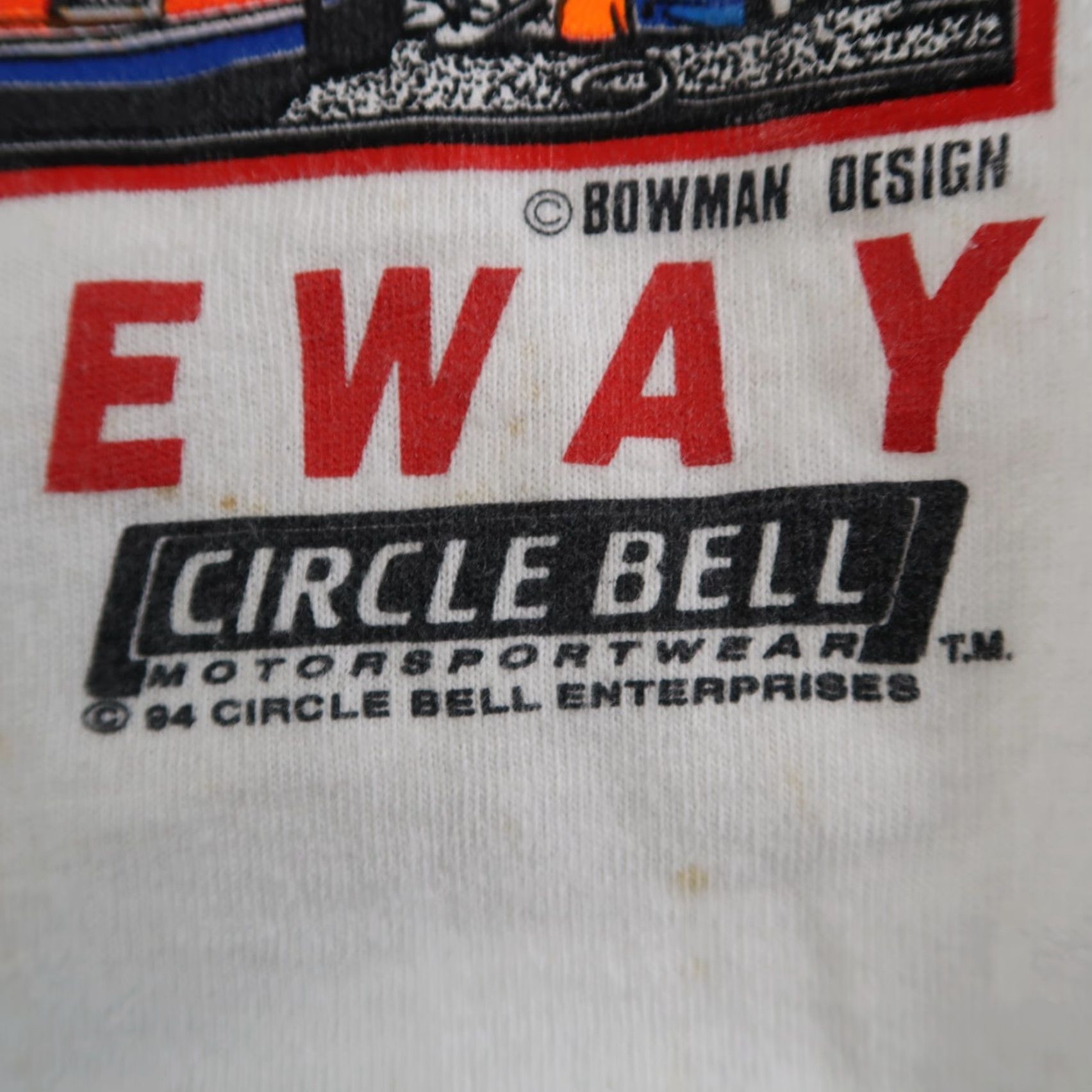 Fruit Of The Loom VINTAGE 1994 90s Flame Save Mart 300 T-Shirt Men XL White Circle Bell Nascar Graphic Print Size US XL / EU 56 / 4 - 6 Thumbnail