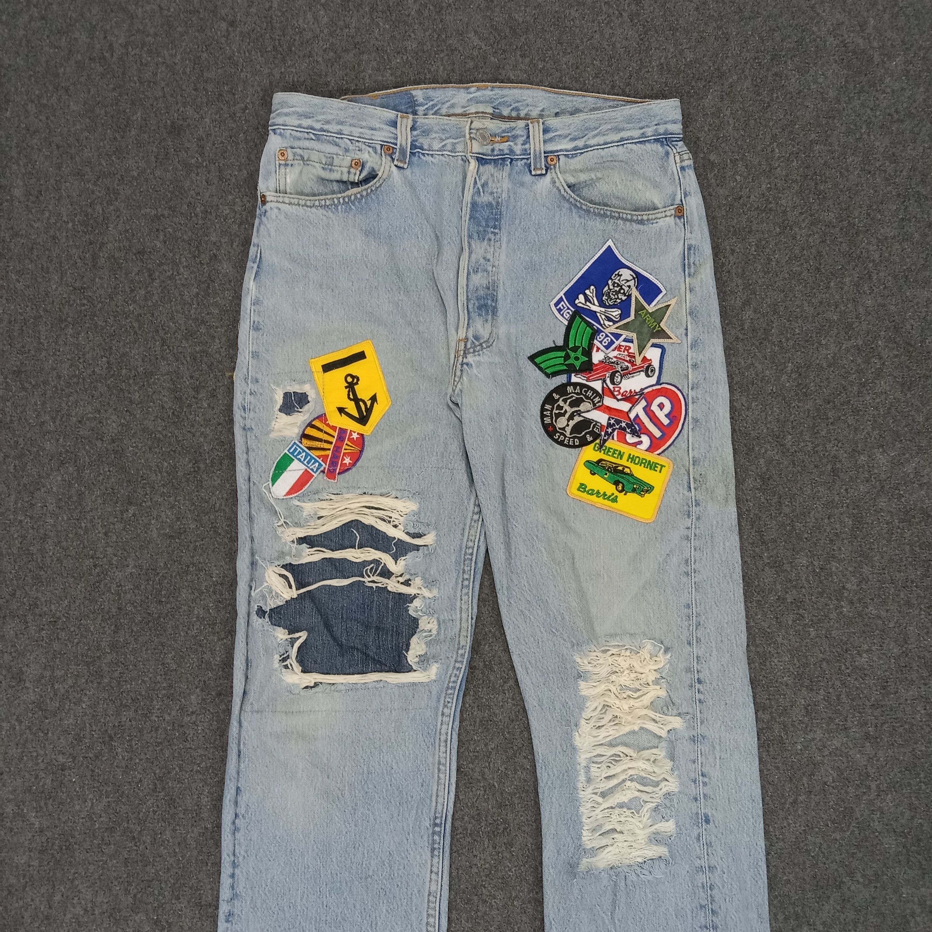Levi's × Vintage Levi's American Style Custom Patchwork Denim Jeans Size US 33 - 2 Thumbnail