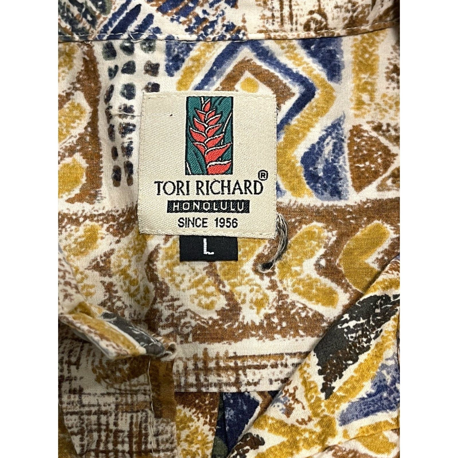 Tori Richard Tori Richard Men Shirt Hawaiian CAst Windowpane Pattern Short Sleeve Button-Up 100% Cotton Large Multicolor Mens Size US L / EU 52-54 / 3 - 4 Thumbnail