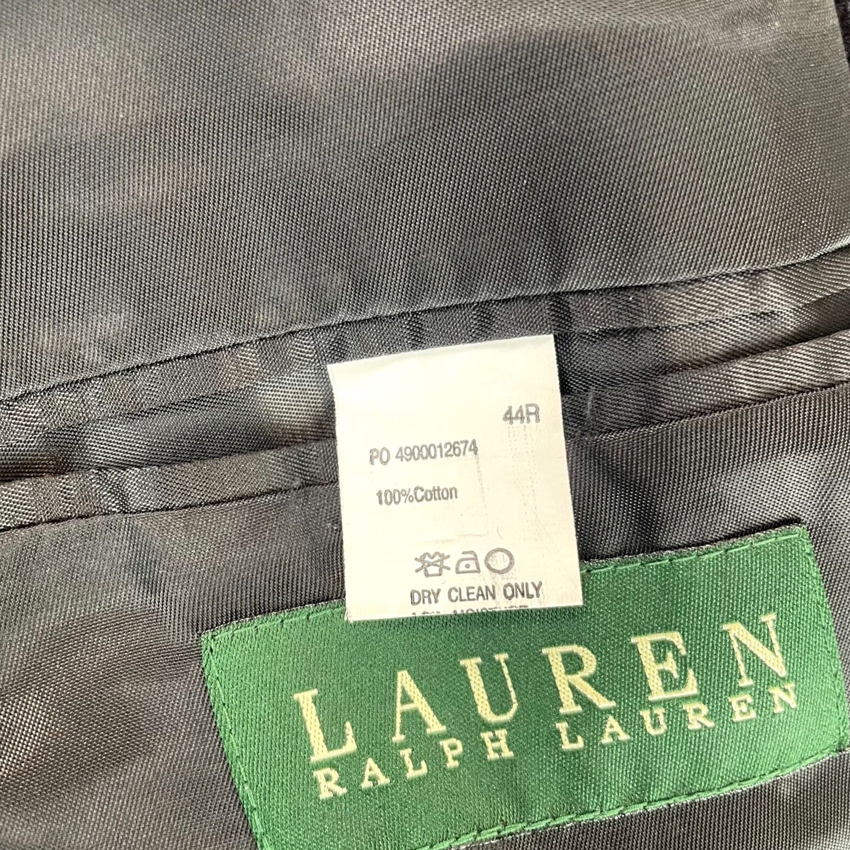 Ralph Lauren VINTAGE Lauren Ralph Lauren Blazer Sports Coat 44R Black Corduroy 2 Button Single Breast Blazer Mens Size 44R - 3 Thumbnail