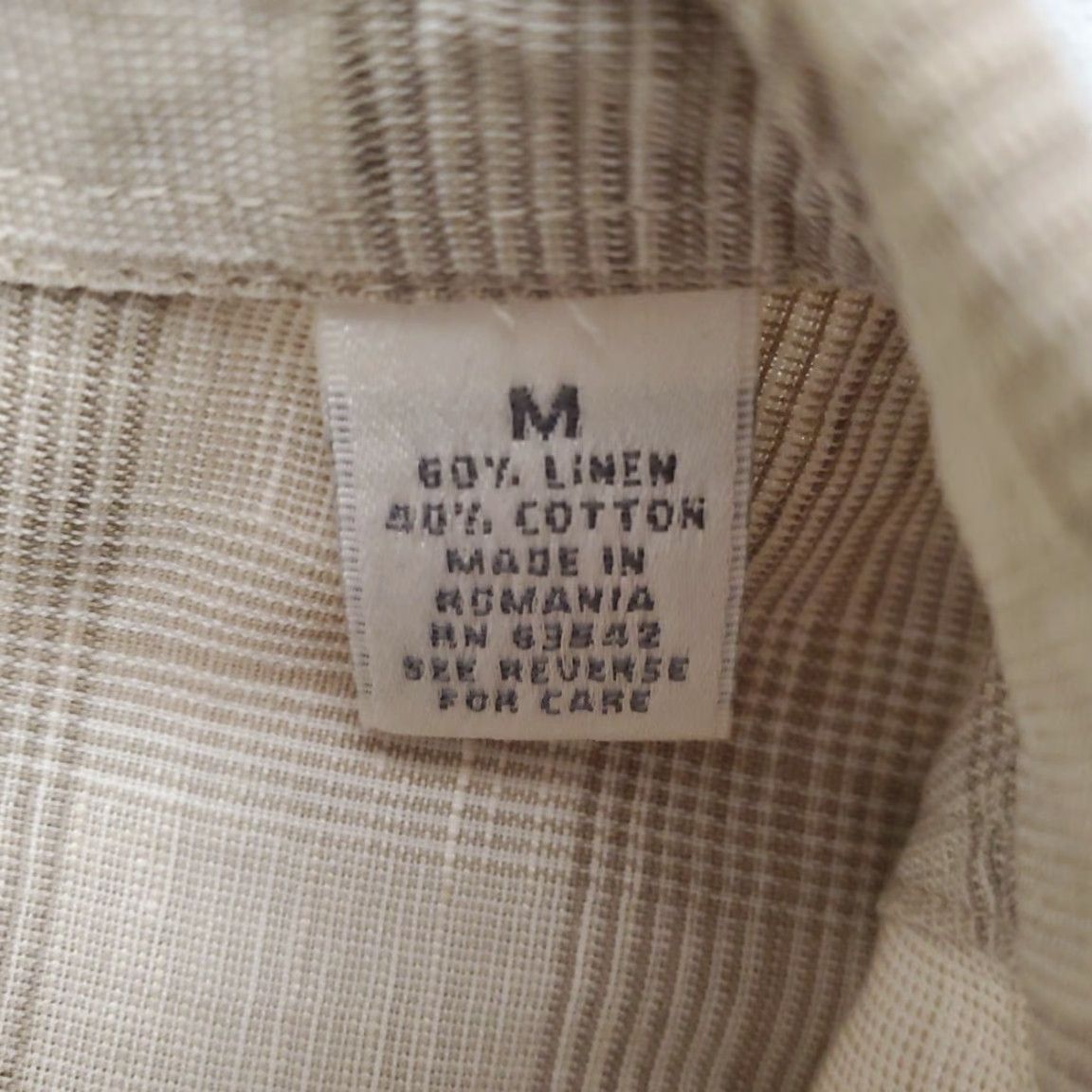 Vintage VINTAGE Georgio Saint Angelo Shirt Womens M Beige 60% Linen Blend Short Sleeve Button-Up Collared Vintage Style/Classic Outdoor 90s? Size M / US 6-8 / IT 42-44 - 5 Thumbnail