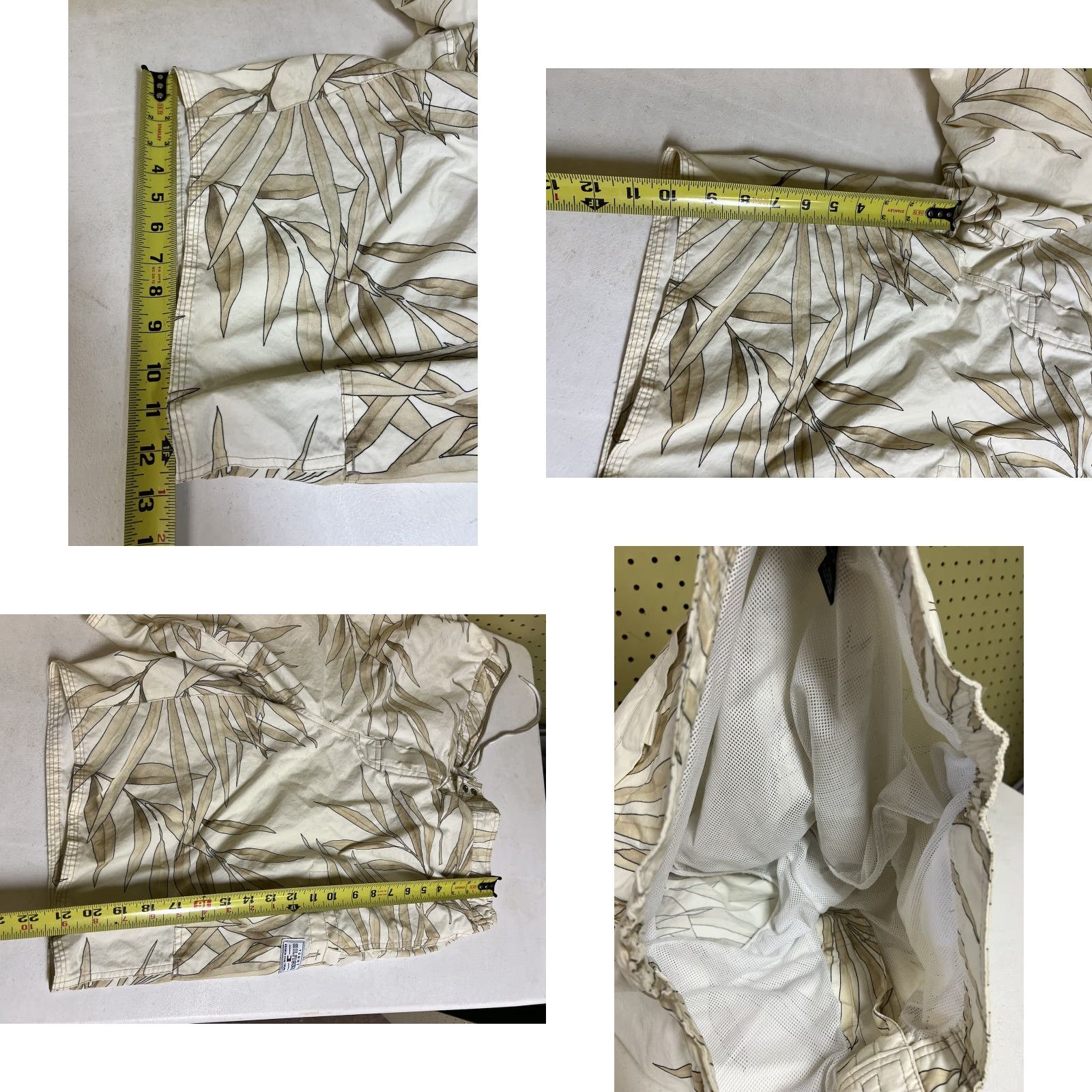 Tommy Hilfiger Tommy Hilfiger Mens XL Tan Palm Lined Swim Board Shorts Floral Trunks Beige Cotton Blend Polyester Lined Men Bottom Bathing Suit Size US 36 / EU 52 - 8 Thumbnail