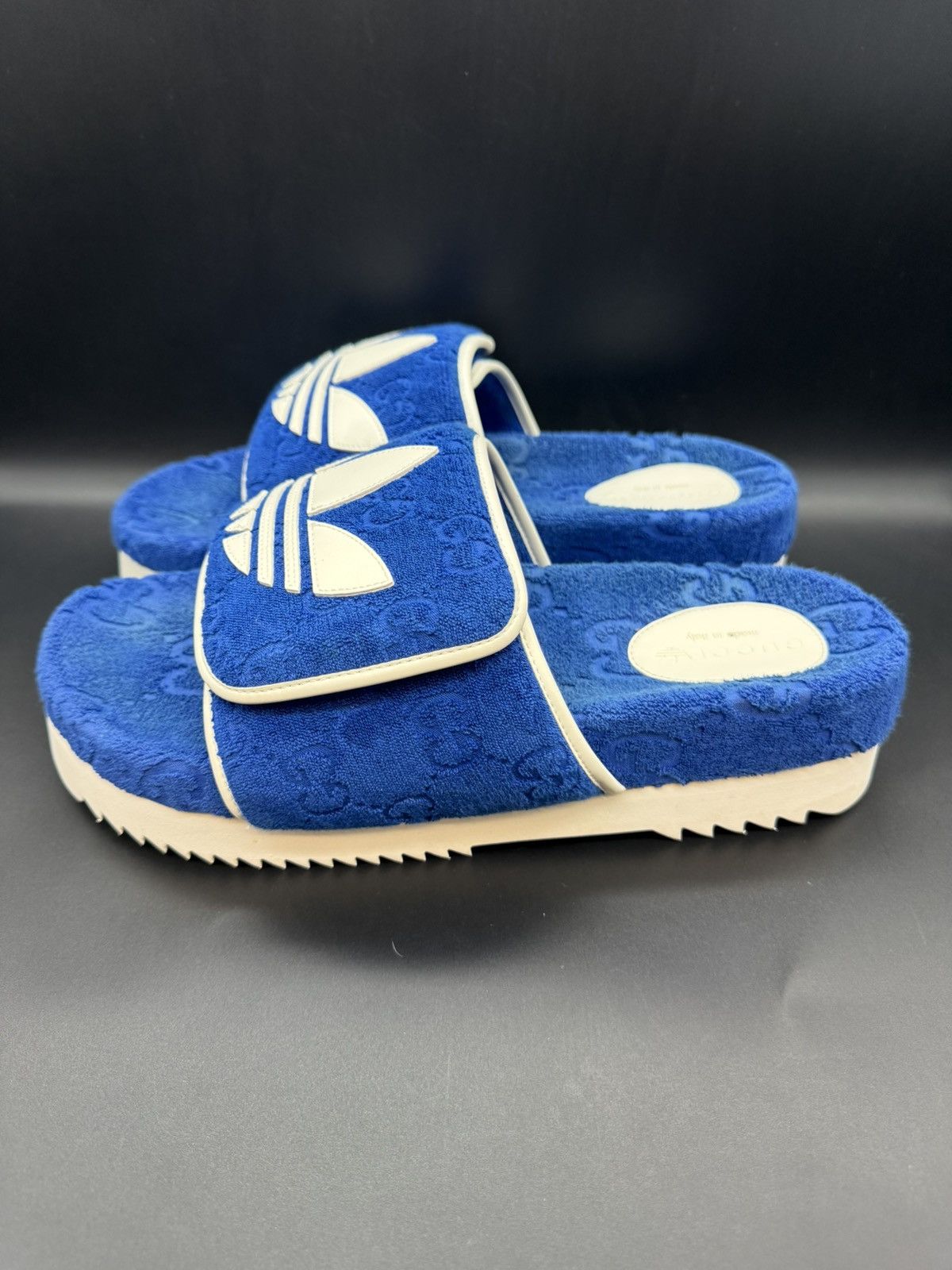 Adidas × Gucci Gucci x Adidas Magic Sponge Platform Slide Blue/White Size US 12 / EU 45 - 7 Thumbnail
