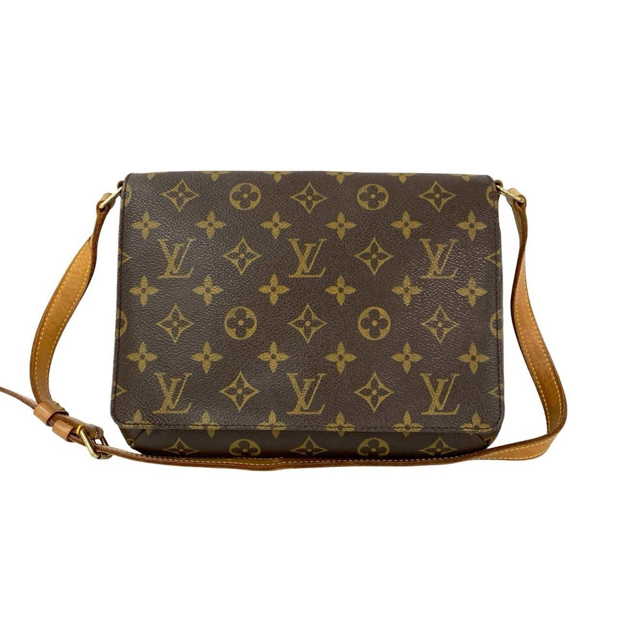 LOUIS VUITTON Musette Tango Monogram Leather Semi-One Shoulder Bag Brown 27504