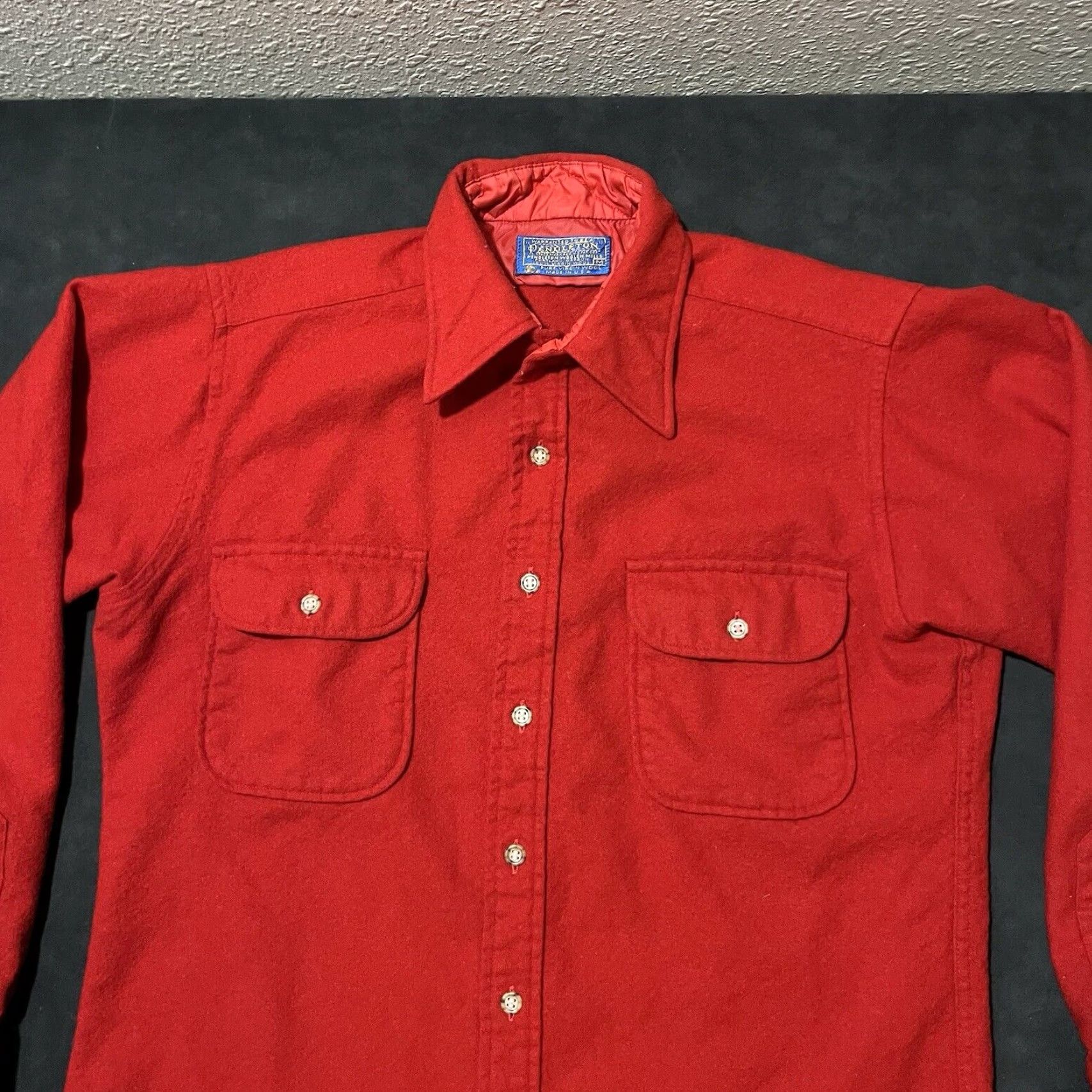 Pendleton VINTAGE Pendleton Board Shirt Mens Red Wool Button