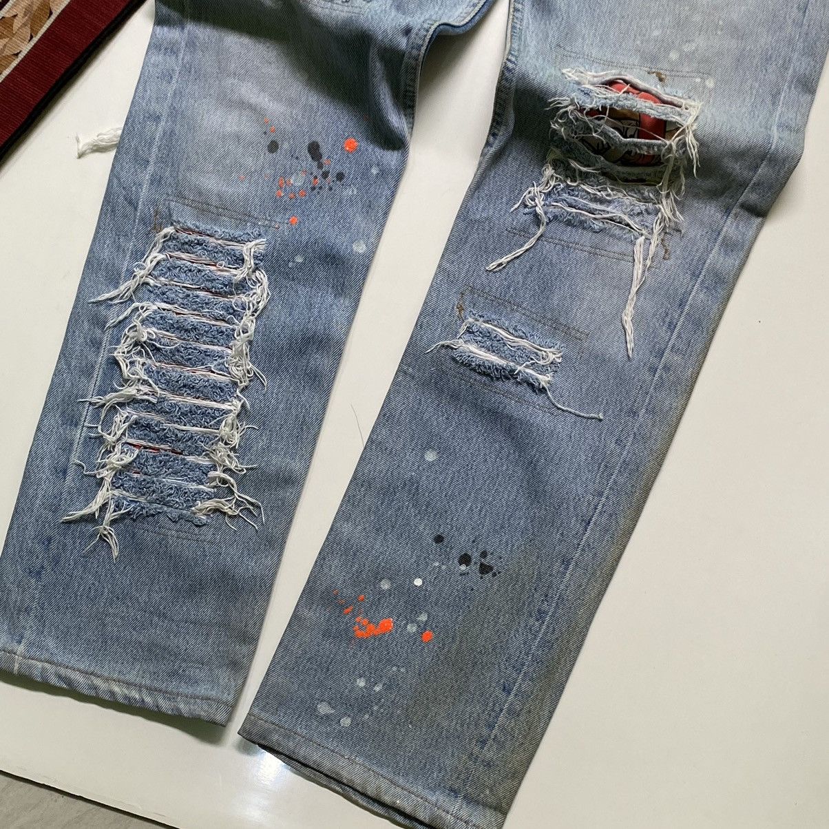 Japanese Brand × Levi's × Vintage RARE 💰 Vintage Levi’s 501 Rebuild Rips Grunge Denim " SAMPLE Size US 29 - 4 Thumbnail