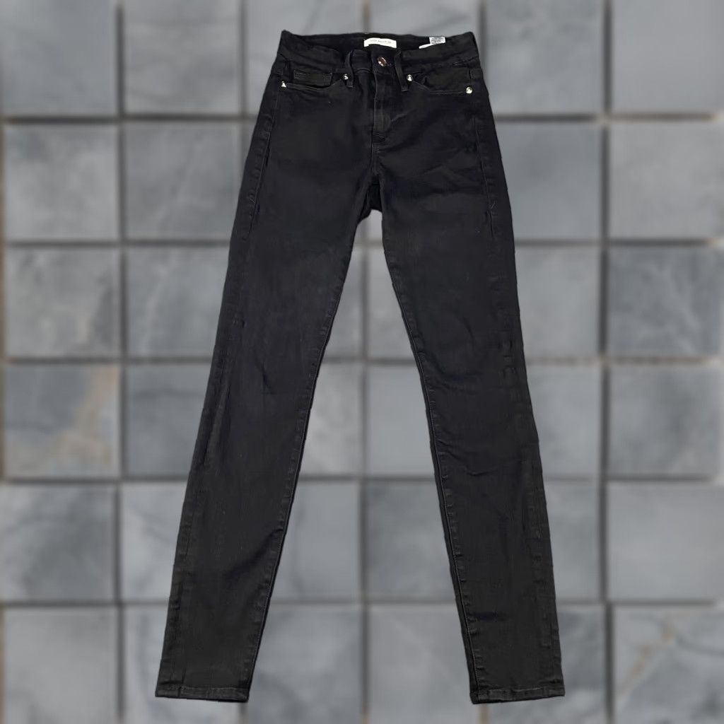 Good American Good American Jeans Womens 0/25 Black Skinny Stretch Denim High Rise 5-Pocket Zip Closed Slim Leg Jeans Womens Size 42" / US 20 - 1 Thumbnail