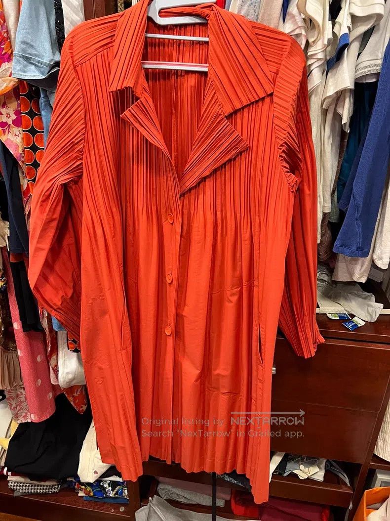 Issey Miyake Issey Miyake Pumpkin Orange Trench Coat Size M / US 6-8 / IT 42-44 - 1 Thumbnail