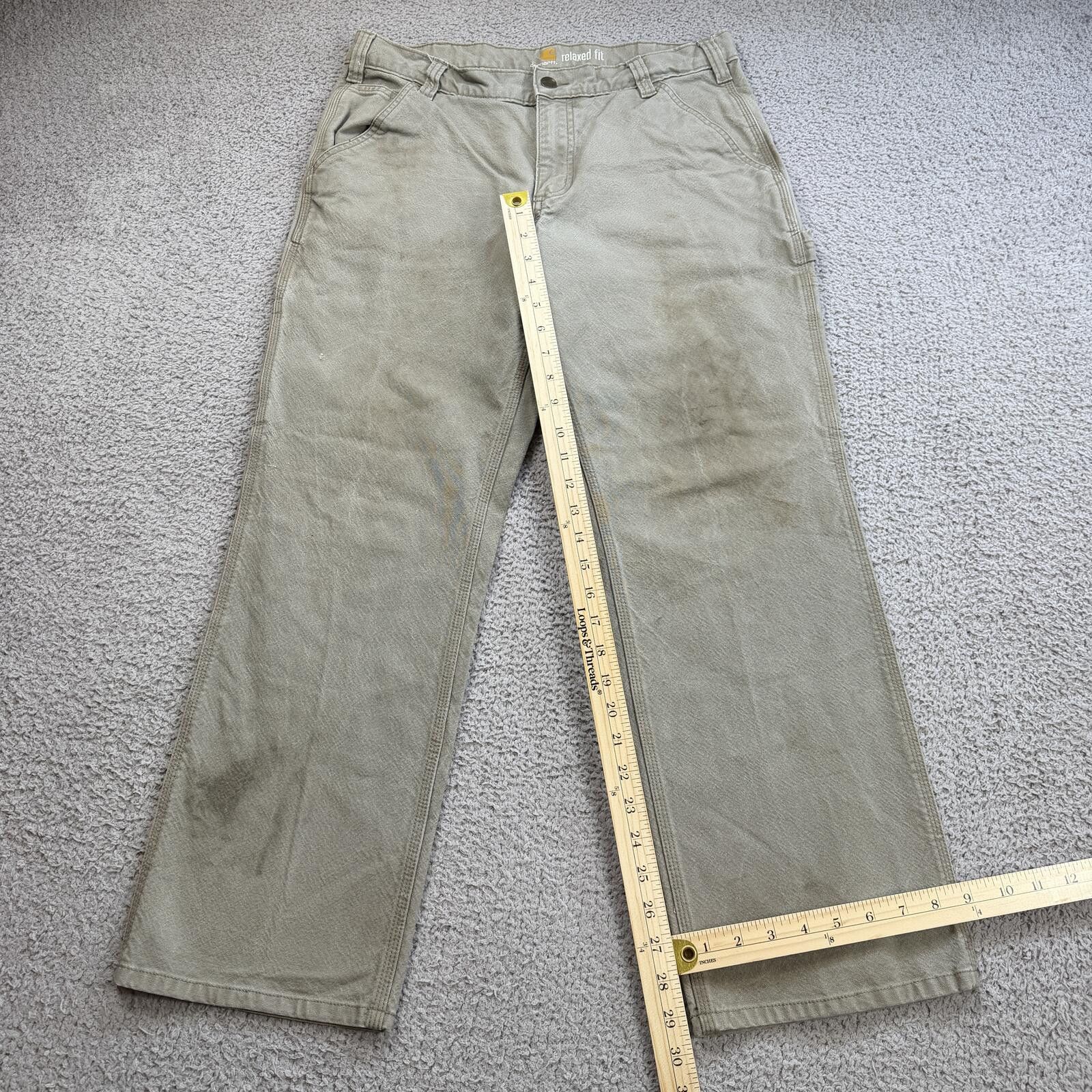 Carhartt Carhartt Relaxed Fit Carpenter Work Pants Men 34x30 Khaki Size US 34 / EU 50 - 4 Thumbnail