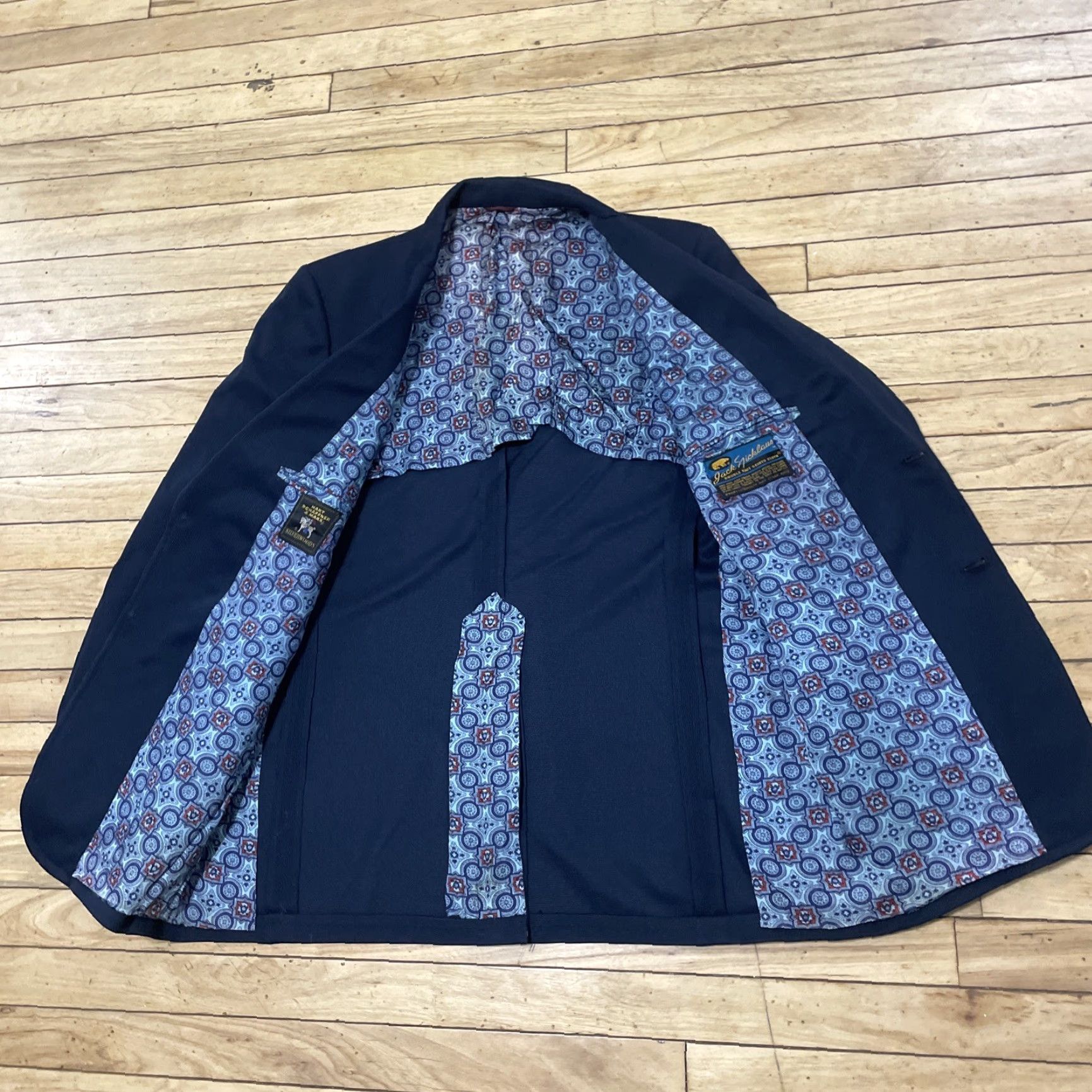 Hart Schaffner Marx Hart Schaffner Marx Blazer Men 44R Blue Vtg Jack Nicklaus Scioto Silverwood Coat Jacket Coat Size 44R - 3 Thumbnail