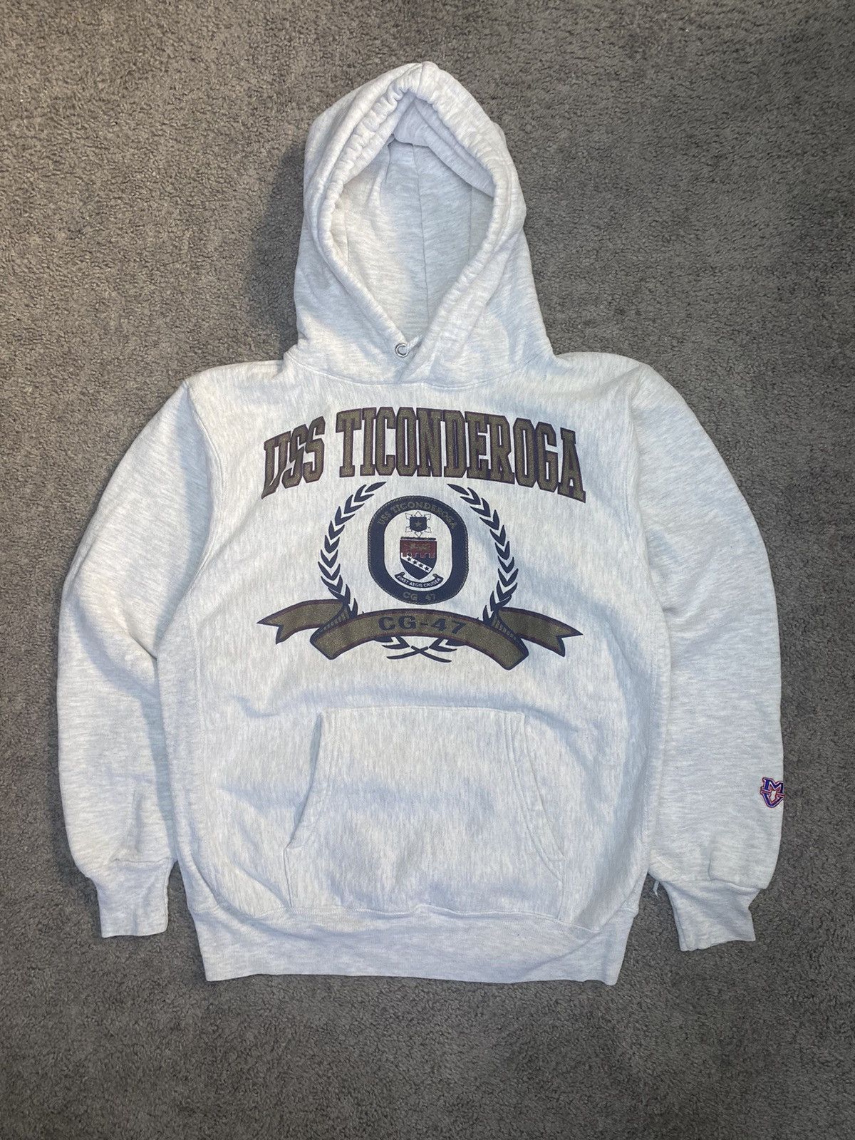 Vintage Vintage Navy Weave Hoodie Size US M / EU 48-50 / 2 - 1 Thumbnail