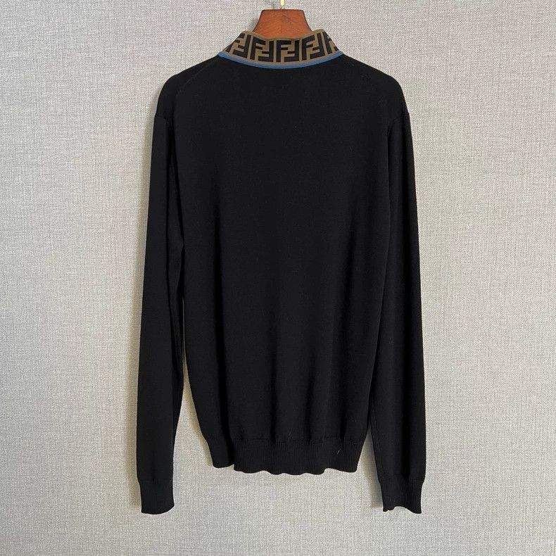 Fendi Fendi Black Logo Wool Sweater Pullover Size US M / EU 48-50 / 2 - 2 Thumbnail