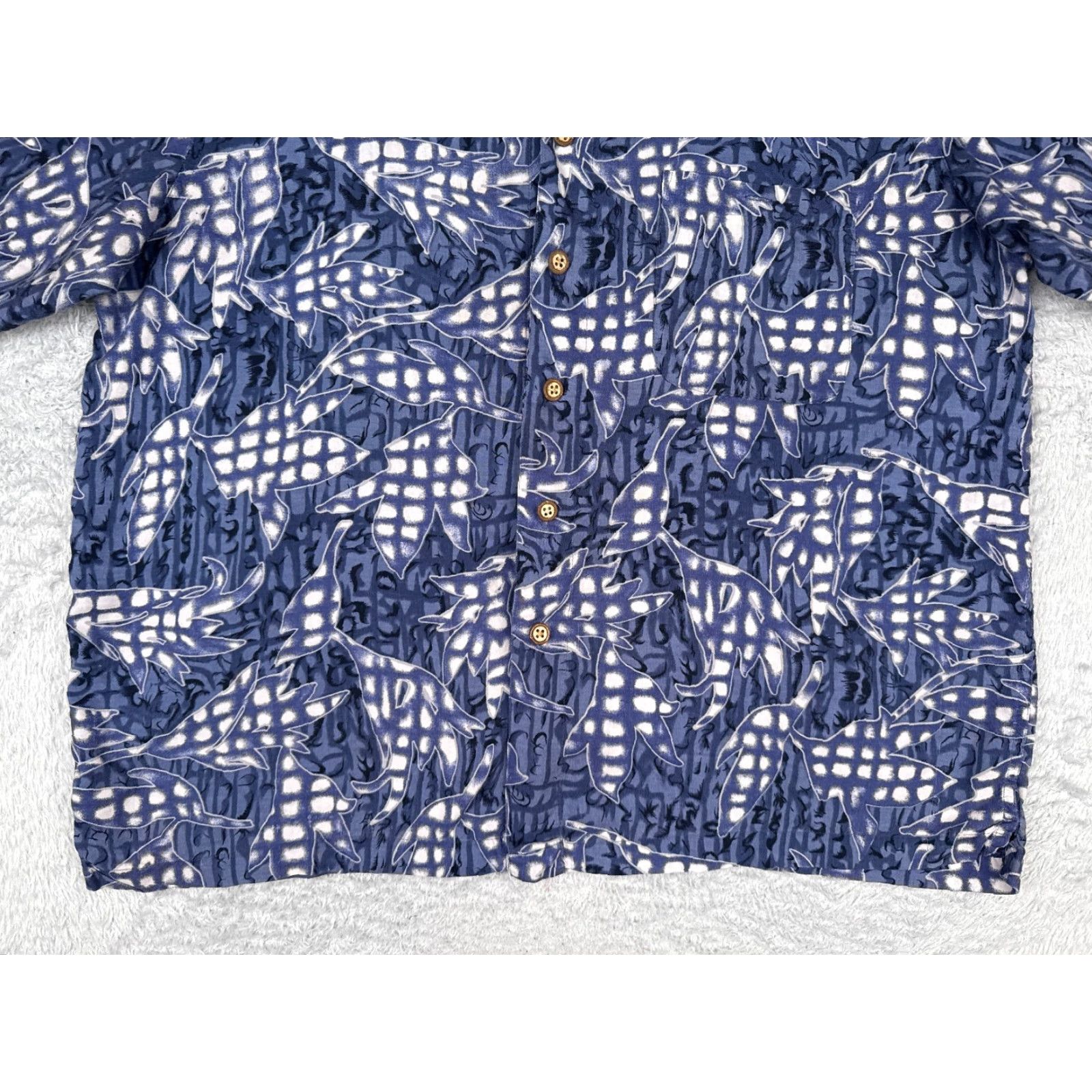 Vintage Chereskin Shirt Mens 2XL Blue Floral Leaf Cotton Button Up Hawaiian Shirt Casual Beach Resort Aloha Kimono Size US XXL / EU 58 / 5 - 5 Thumbnail