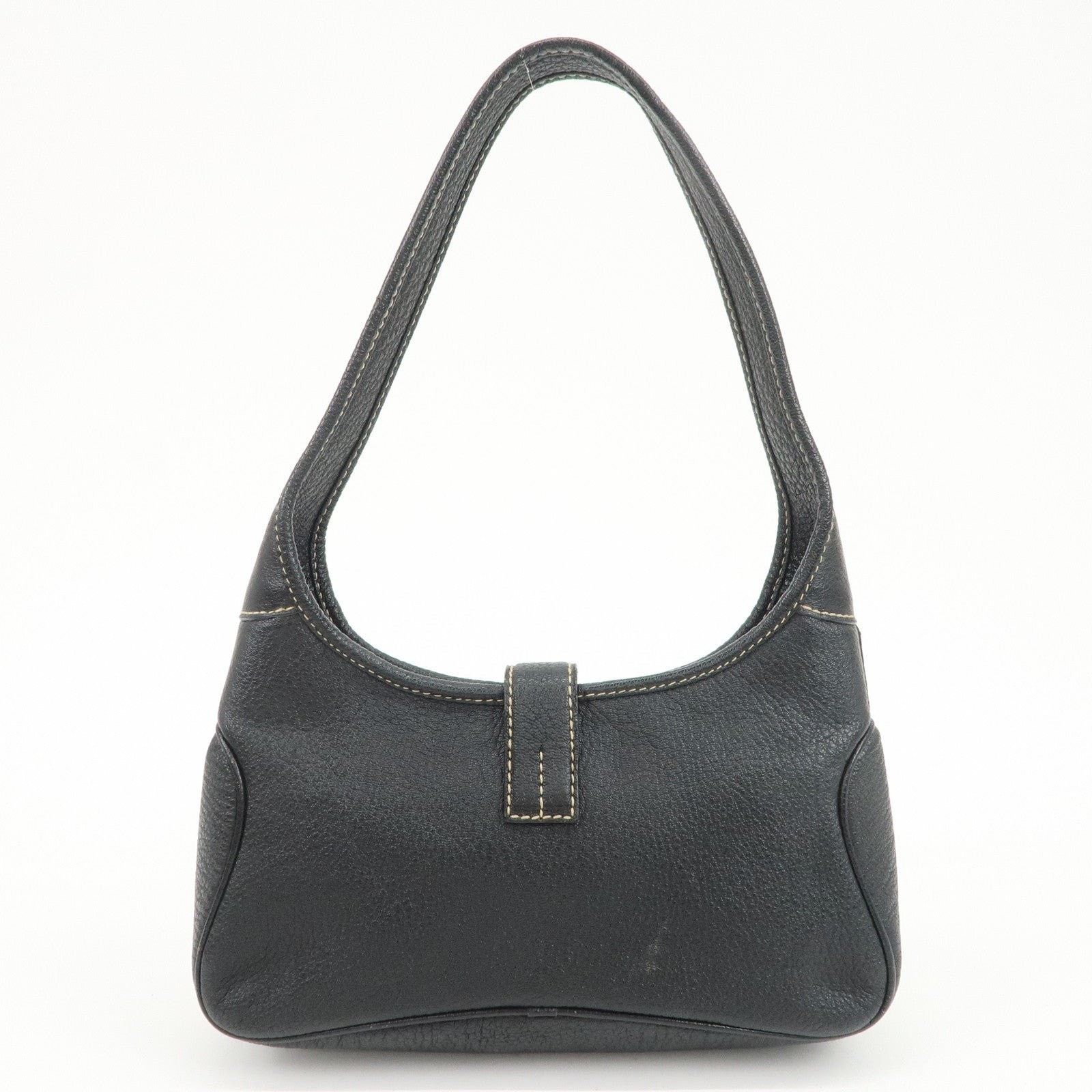 Salvatore Ferragamo Ferragamo Gancini Leather Shoulder Bag Black Size ONE SIZE - 2 Thumbnail