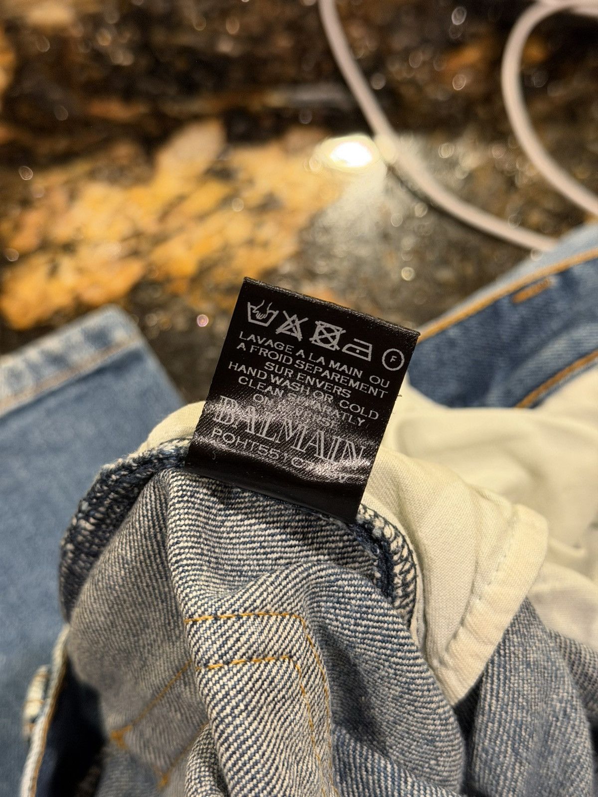 Balmain Balmain OG Biker Distressed Stone Wash Blue Denim Jeans Size US 31 - 11 Thumbnail