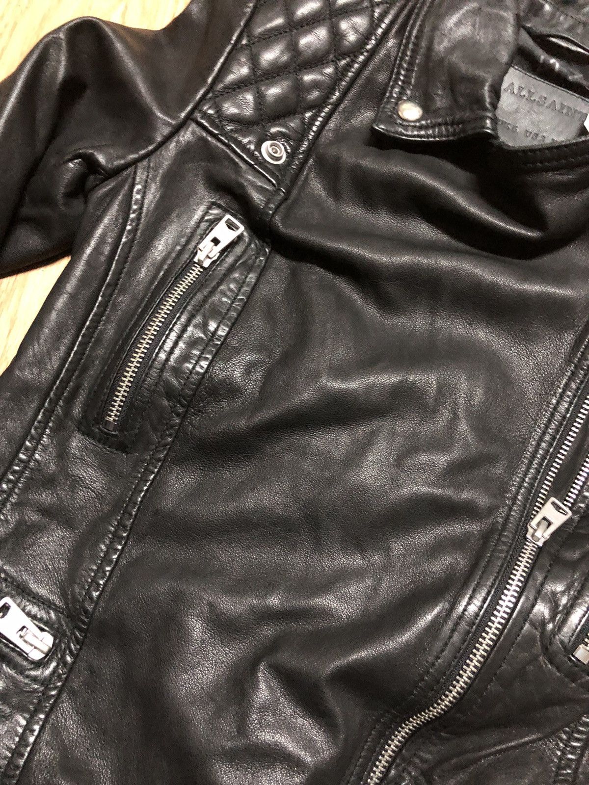 Allsaints Black sheep leather jacket Moto small Size XS / US 0-2 / IT 36-38 - 6 Thumbnail