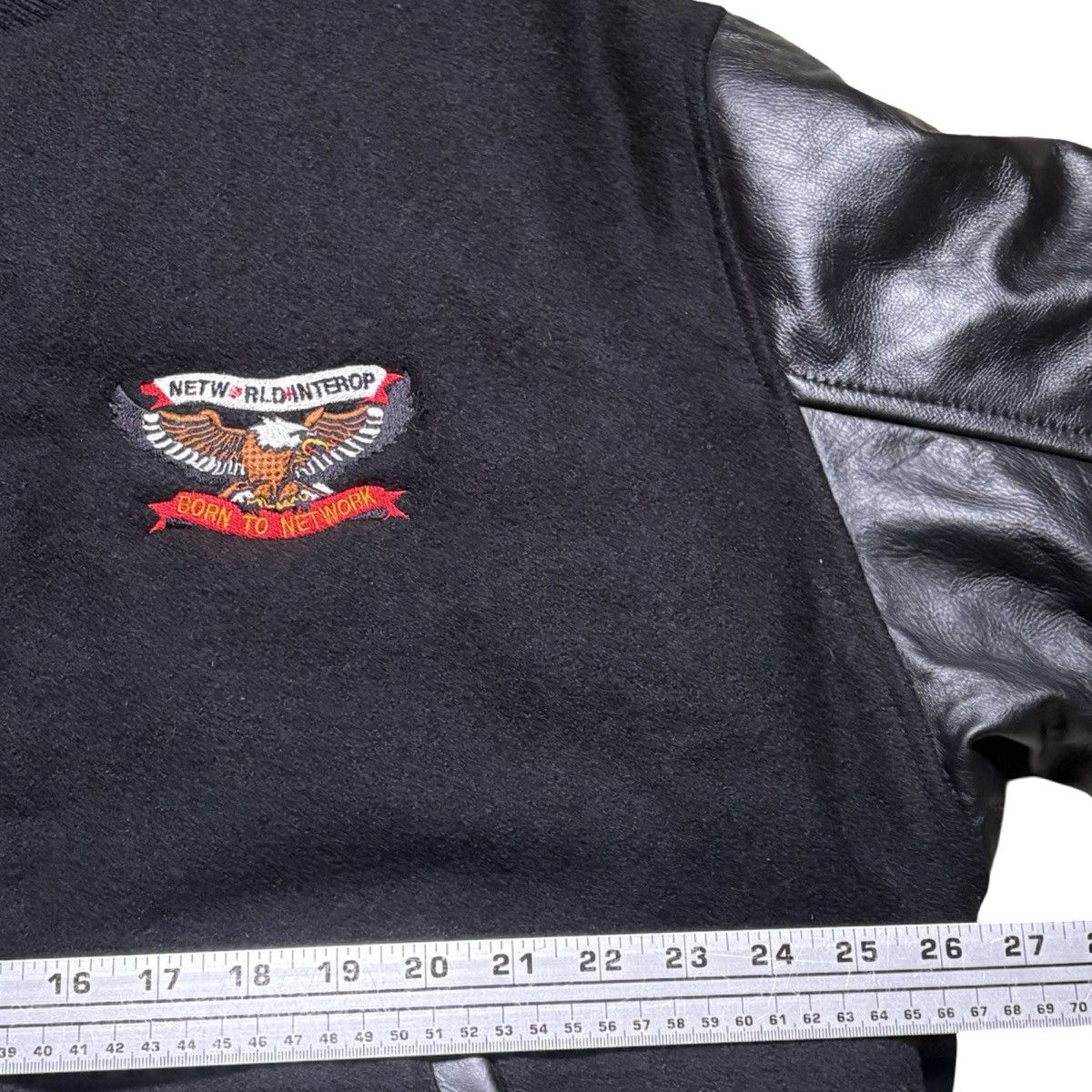 Other MV Sports Triple Black Leather Wool Varsity Bomber Biker XL Size US XL / EU 56 / 4 - 4 Thumbnail