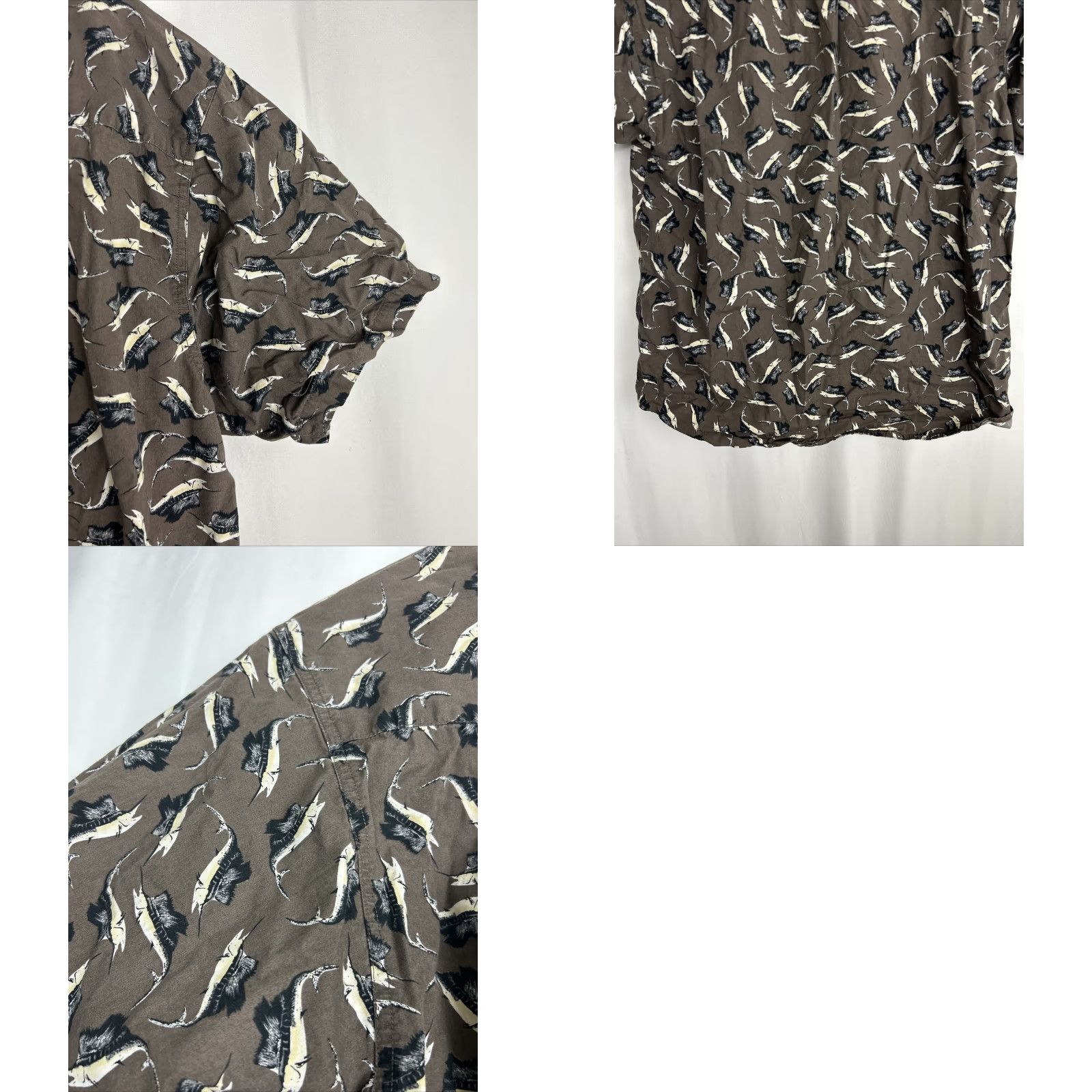 Vintage Columbia Mens XL Short Sleeve Button-Down Shirt Gray Marlins Graphic AOP Shirt Size US XL / EU 56 / 4 - 9 Thumbnail