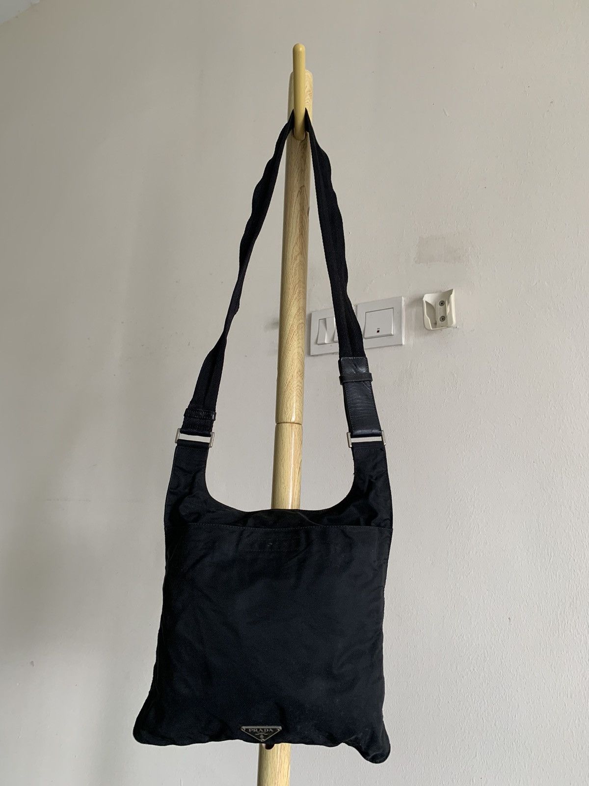 image of Prada Black Medium Crossbody Sling Bag, Men's