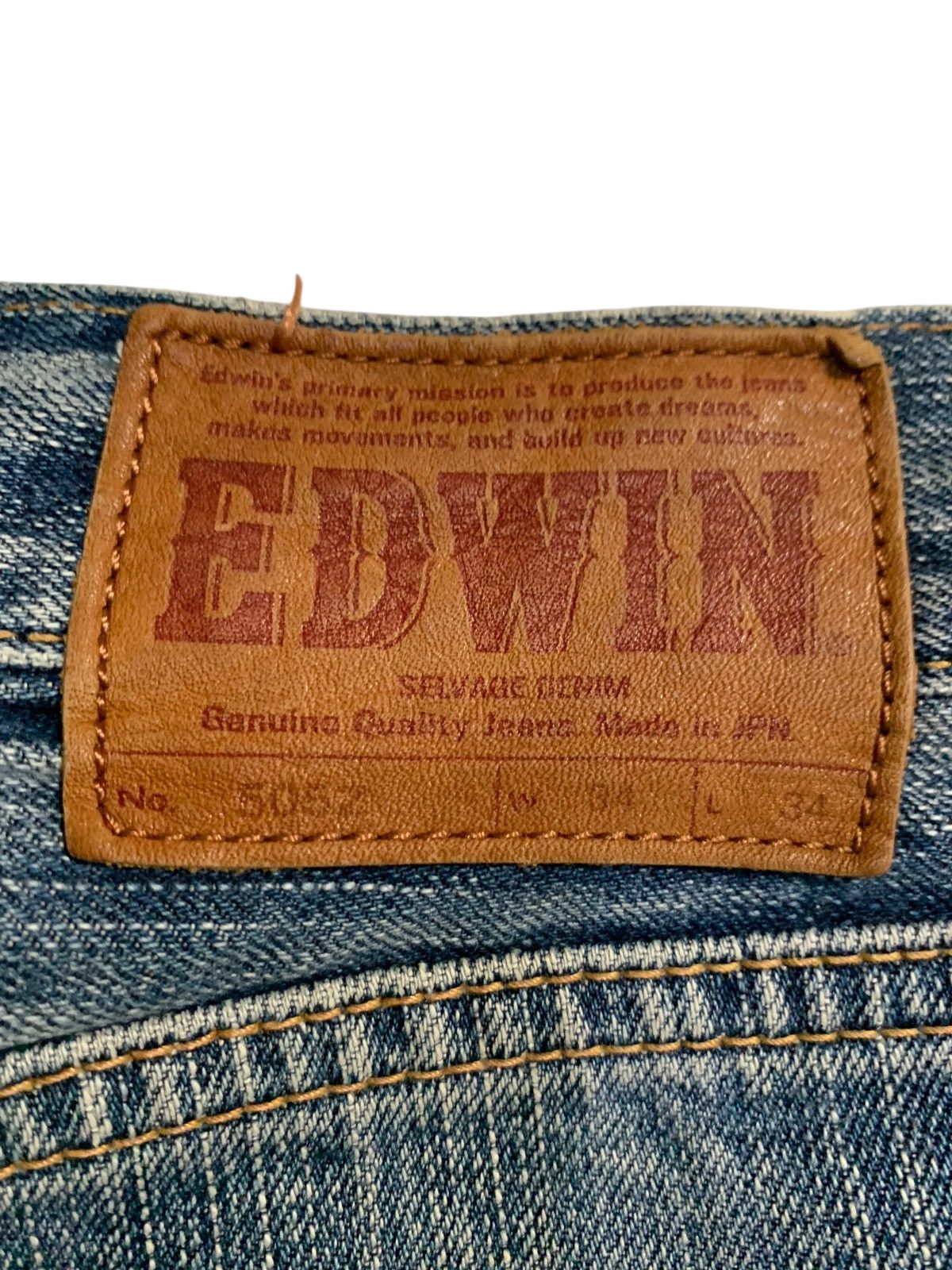 Japanese Brand VINTAGE EDWIN 505Z SELVEDGE RUSTY JAPANESE DISTRESSED DENIM Size US 35 - 11 Thumbnail