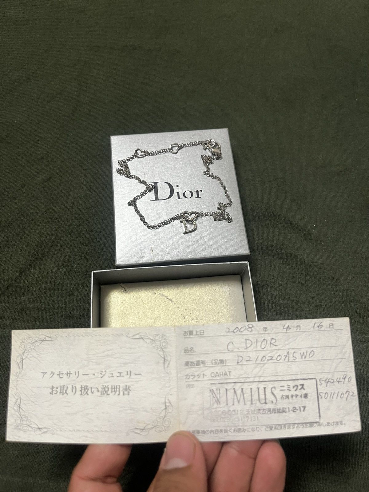 Dior Dior Heart Silver 925 and Crystal D Necklace Size ONE SIZE - 8 Thumbnail