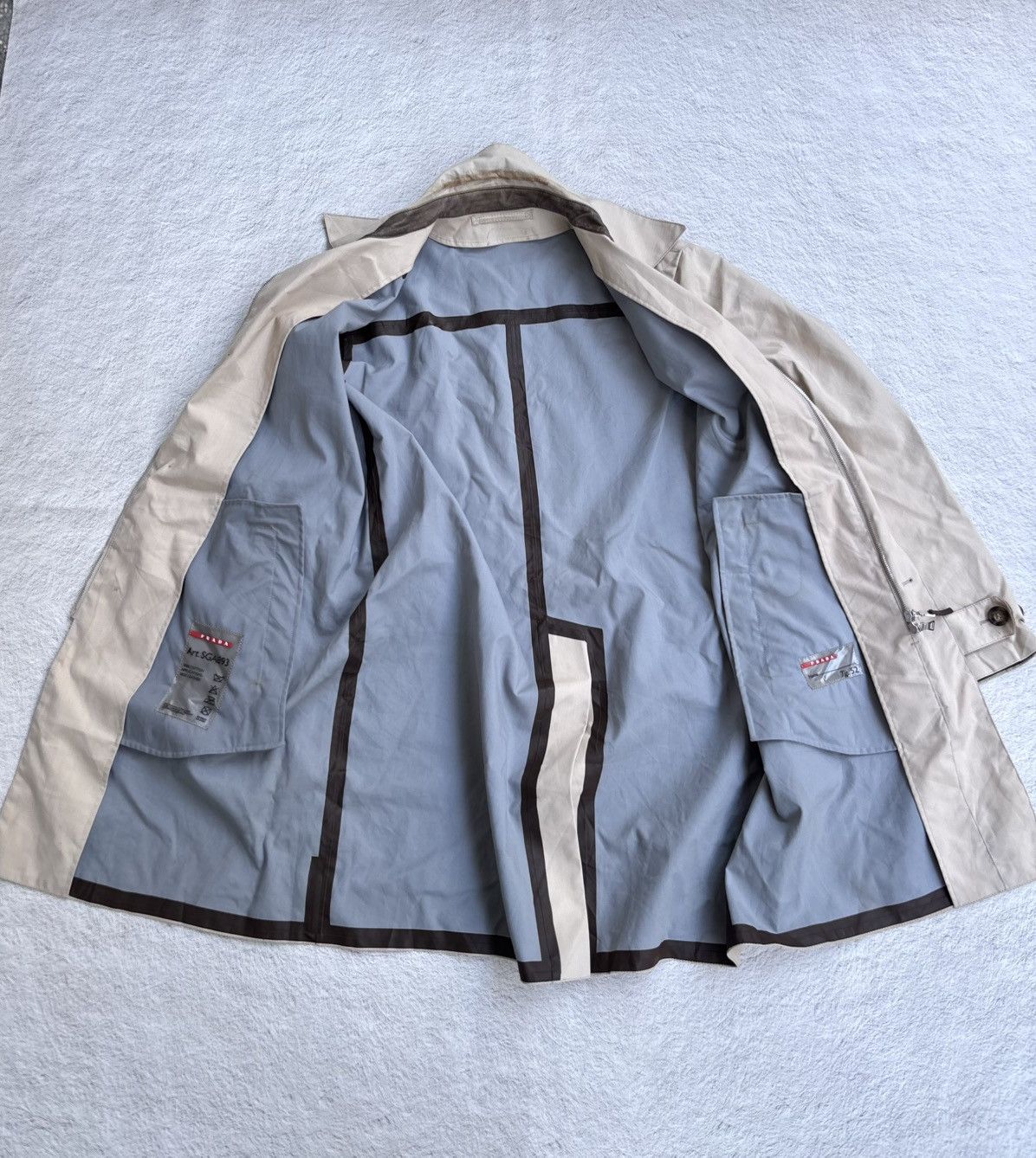 Prada sport vintage coat jacket mix leather