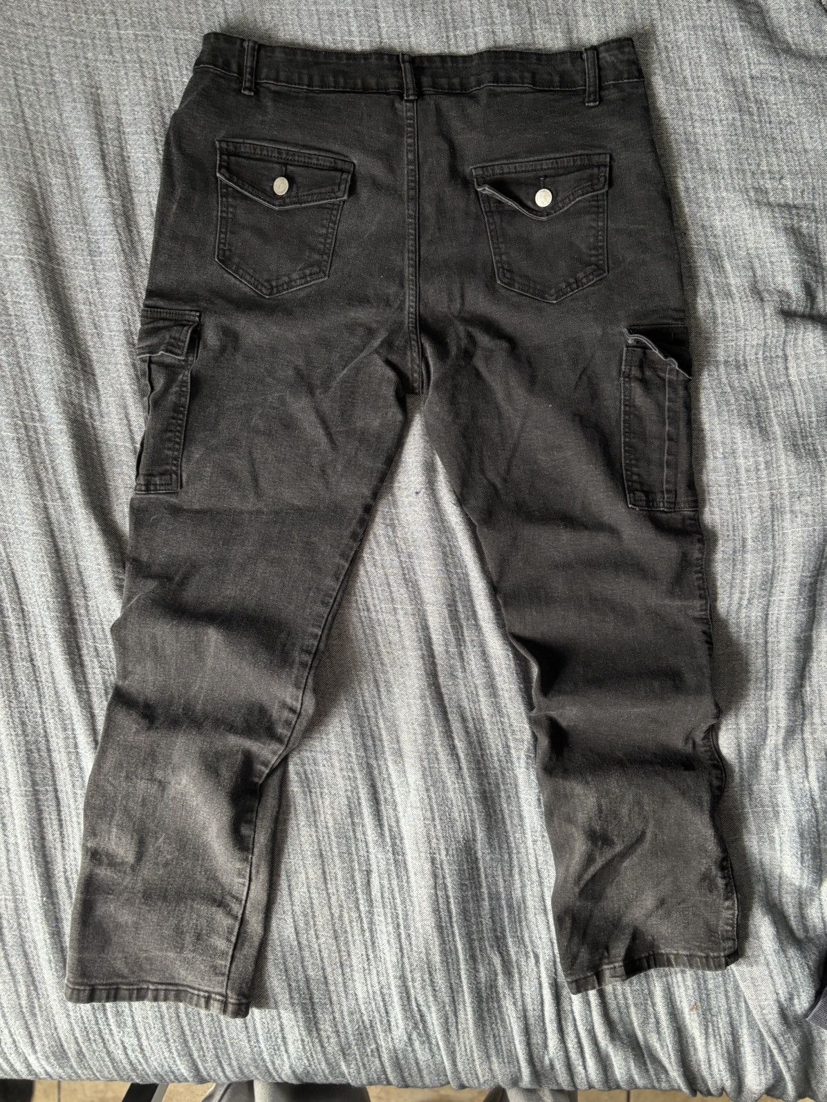 Other Black Washed Y2K Cargo Jeans Size US 32 / EU 48 - 2 Thumbnail