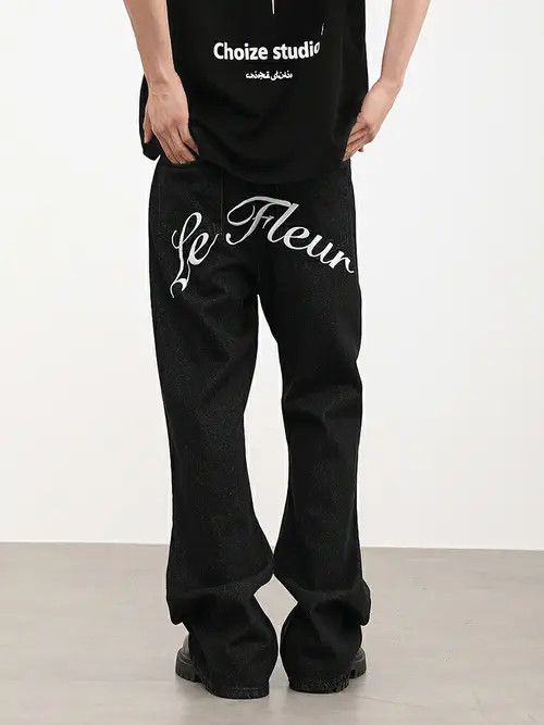 Jean hiphop pattern flared jeans Size US 32 / EU 48 - 3 Thumbnail