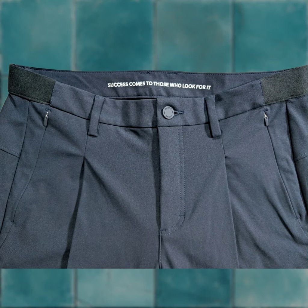 Rhone Rhone Slim 32x26 Commuter Pants in Cropped Navy Blue - Men - Flat Front, Pockets, Stretch, Microfiber, Polyester, Tapered Leg - Casual, Business Size US 32 / EU 48 - 1 Thumbnail