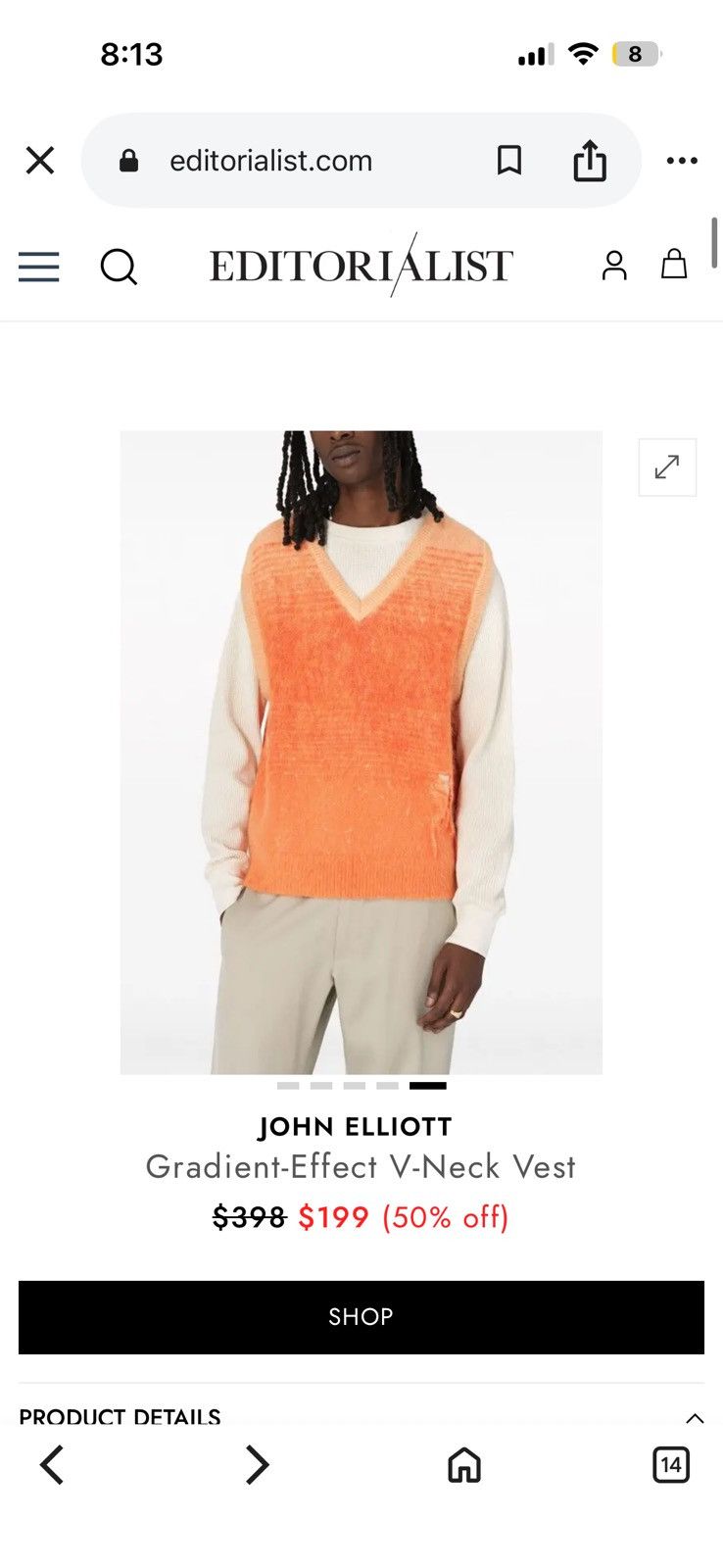 John Elliott John Elliot Men's Gradient Mohair-Blend Vest Size US M / EU 48-50 / 2 - 2 Thumbnail