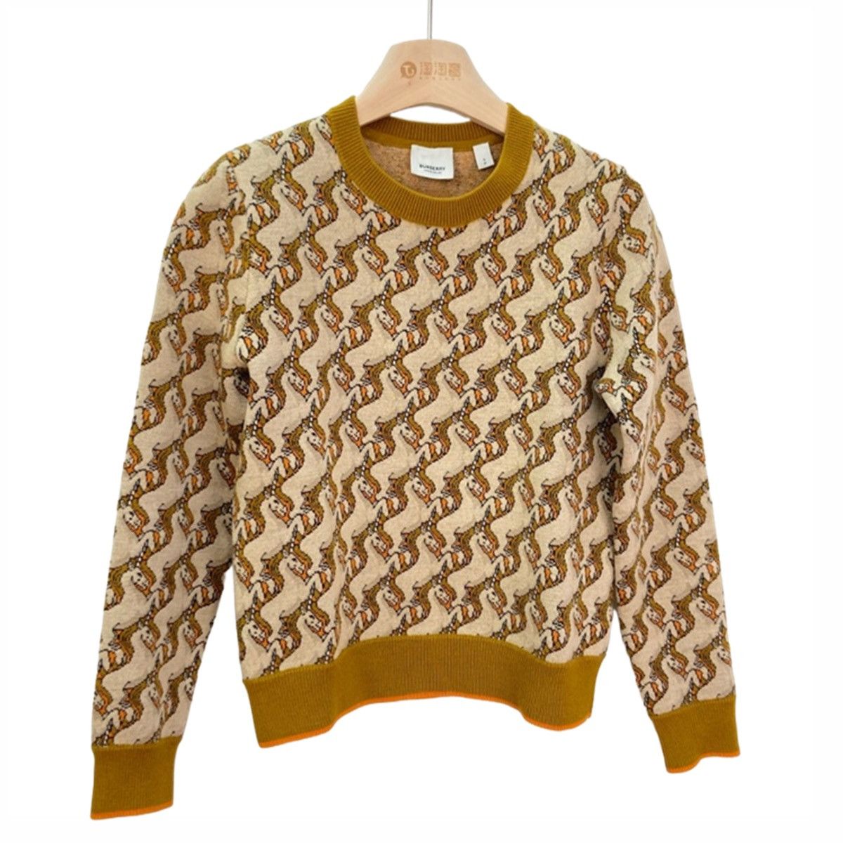 Burberry Burberry Unicorn Blend Jacquard Knit Sweater Beige K26WX Size XS / US 0-2 / IT 36-38 - 1 Thumbnail