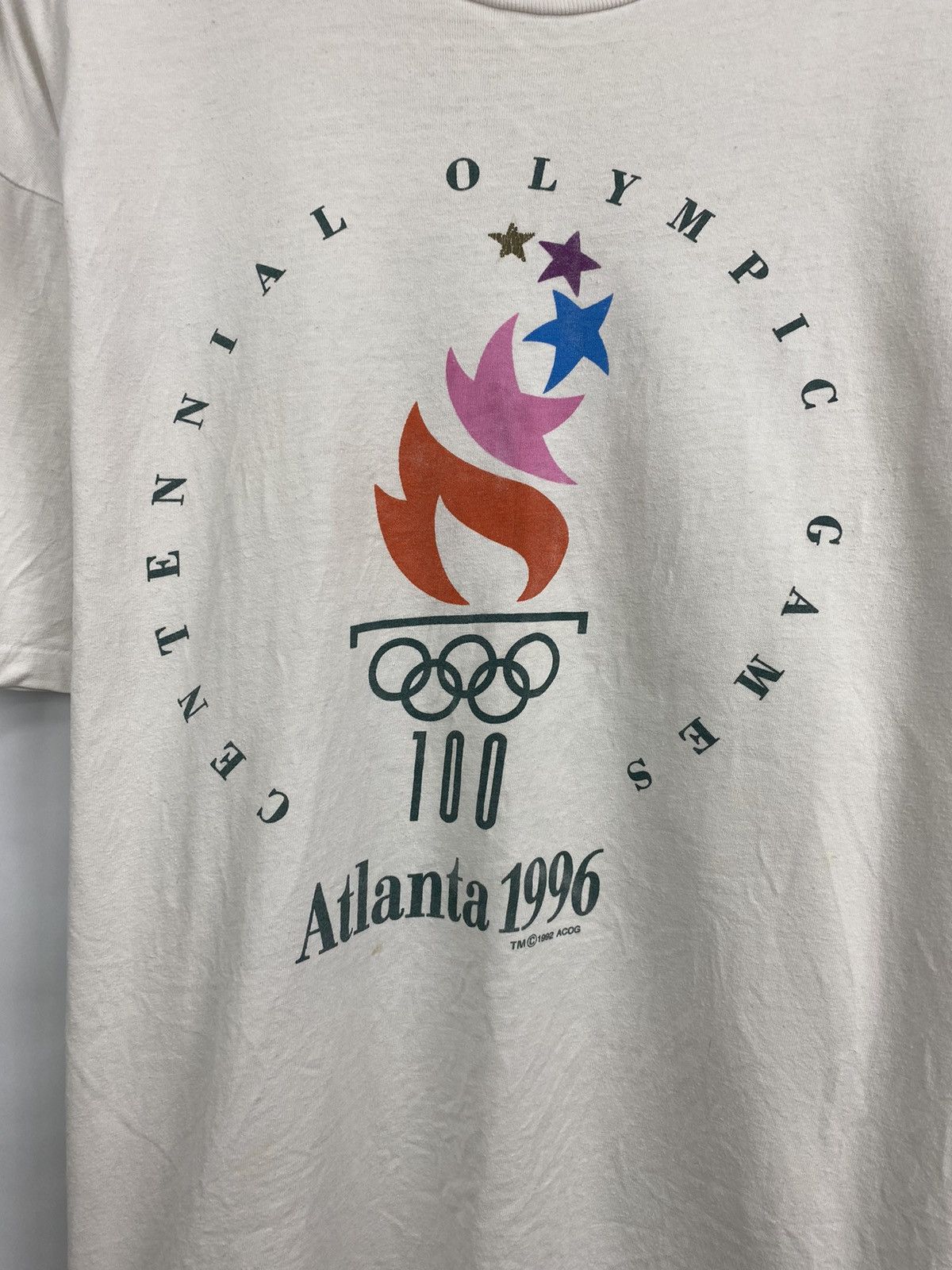 Hanes 🇺🇸 Vintage 1996 Atlanta Olympic Games T-Shirt Retro Y2K USA Size US XL / EU 56 / 4 - 3 Thumbnail