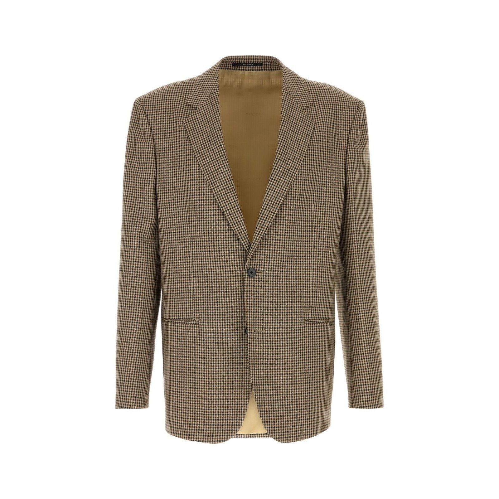 Gucci GUCCI $3500 Beige/Brown Gingham Wool Jacket New & Authentic Size US XL / EU 56 / 4 - 1 Thumbnail